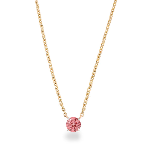 Round shape blush pink diamond pendant