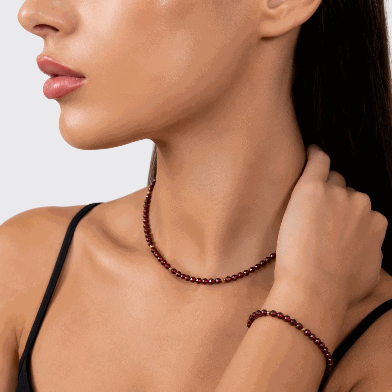 Klara Gemstone Necklace & Bracelet Set | MEZI | MEZI