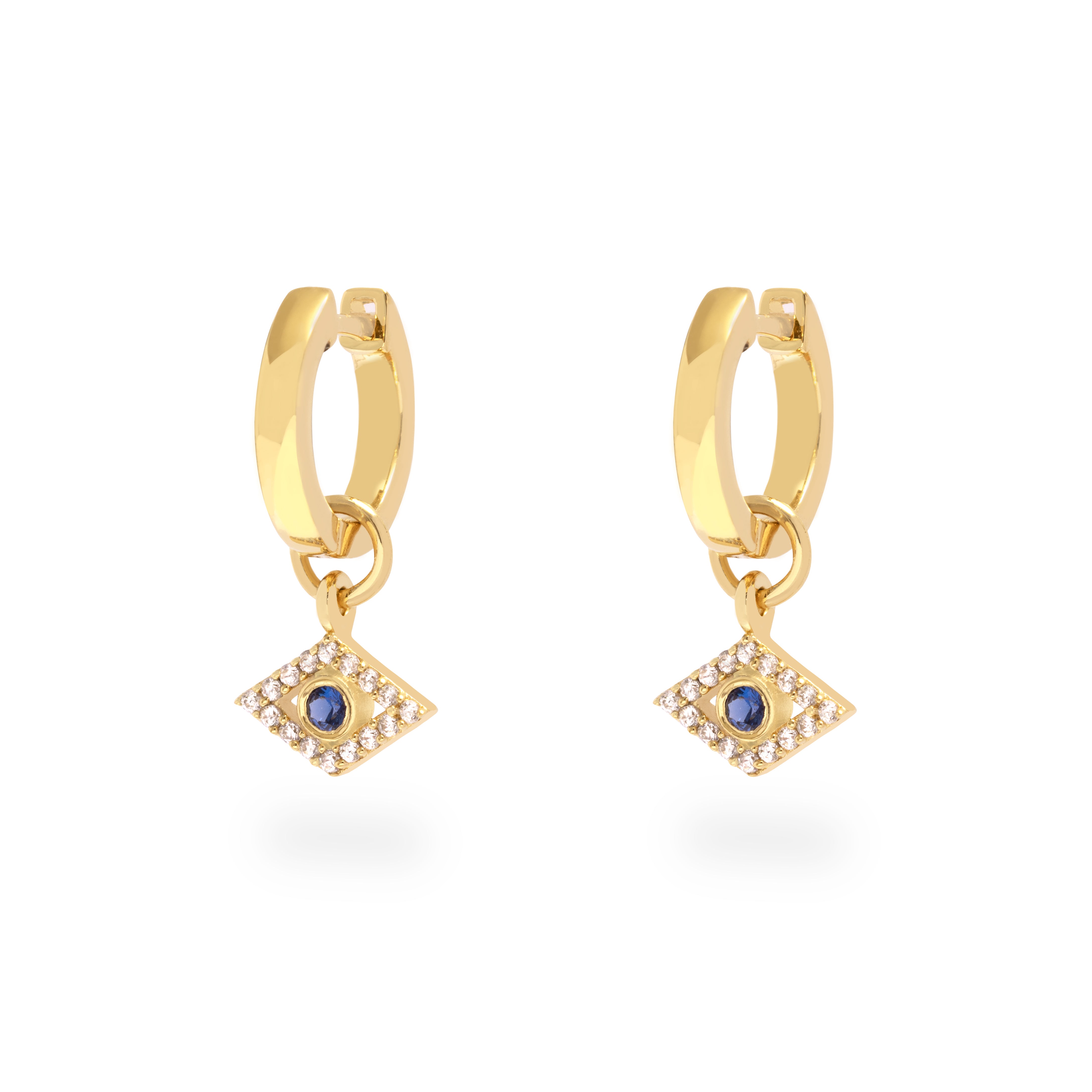 14k Gold Vermeil Larina Evil Eye Earrings - Jewellery | Mezi | MEZI