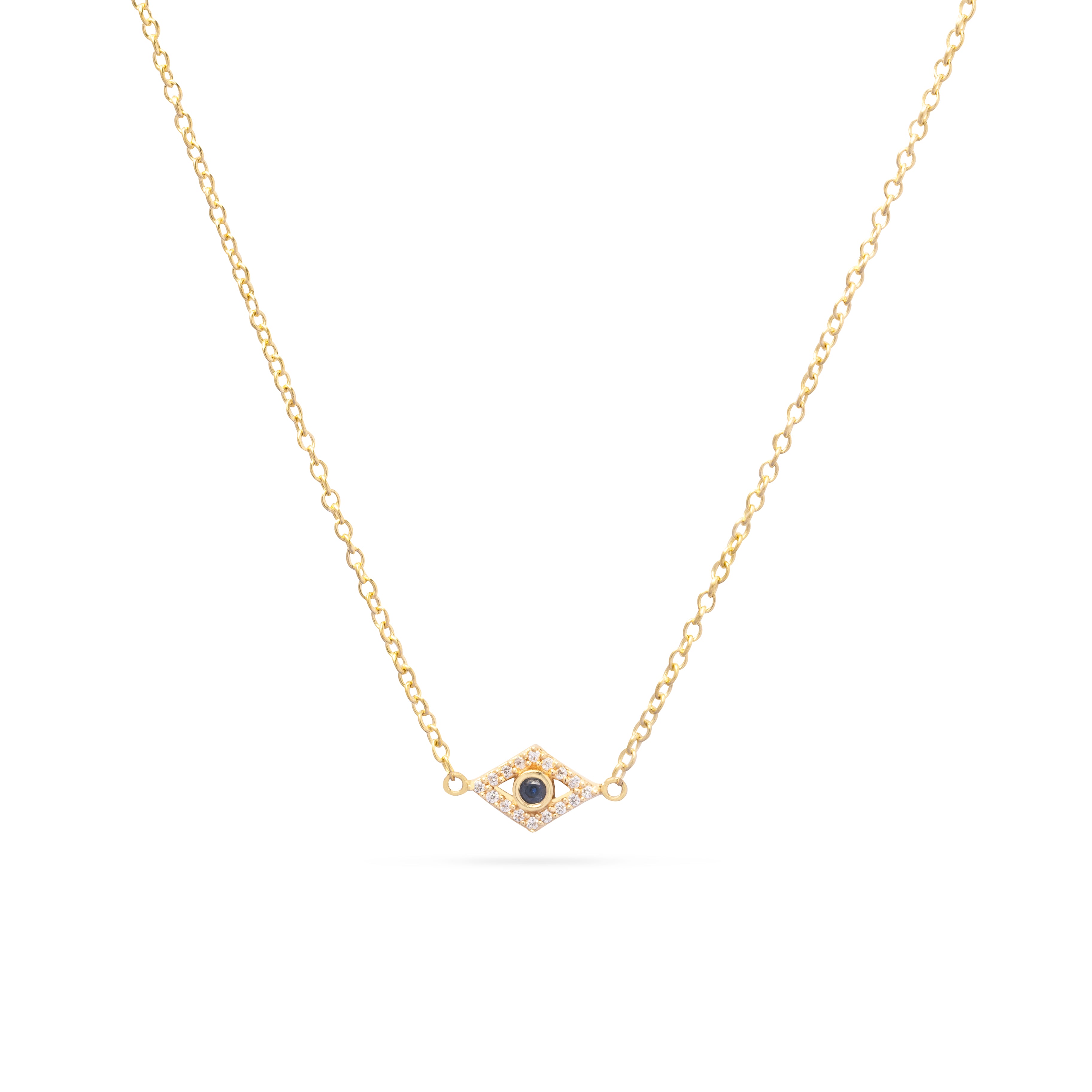 14k Gold Vermeil Larina Evil Eye Pendant - Jewellery | Mezi | MEZI