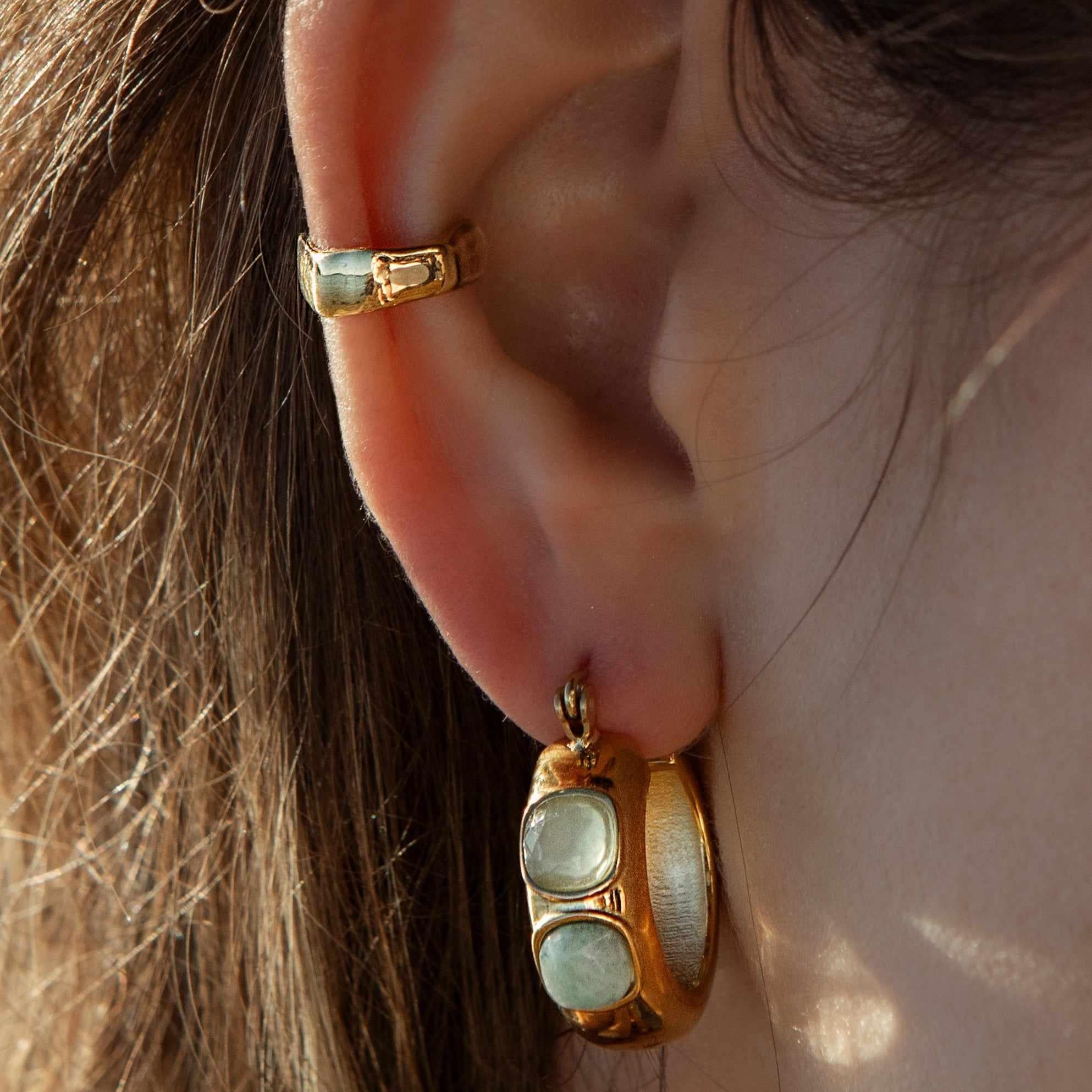 Nola semi-precious hoop earrings - waterproof