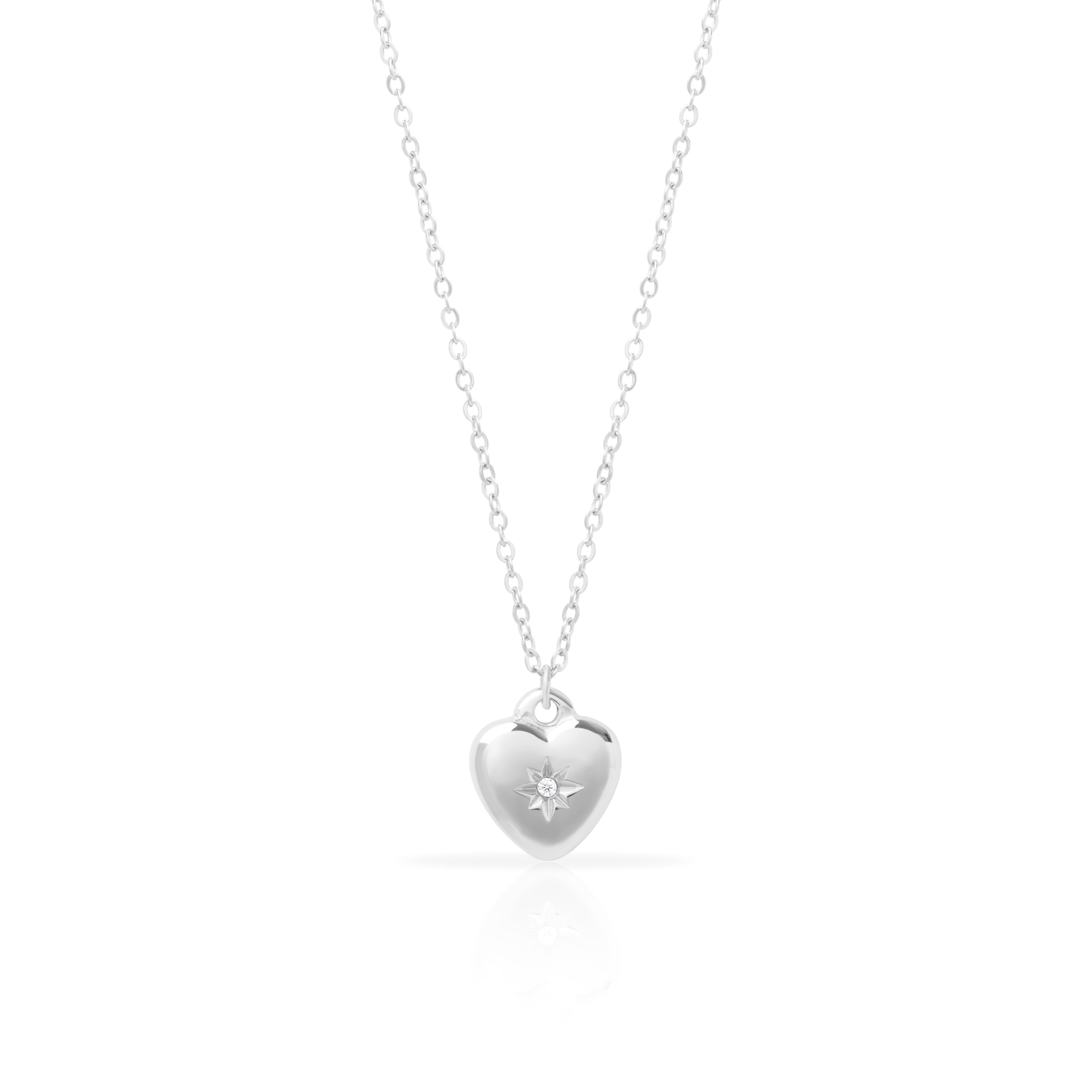 Heart star shape charm crystal engrave pendant