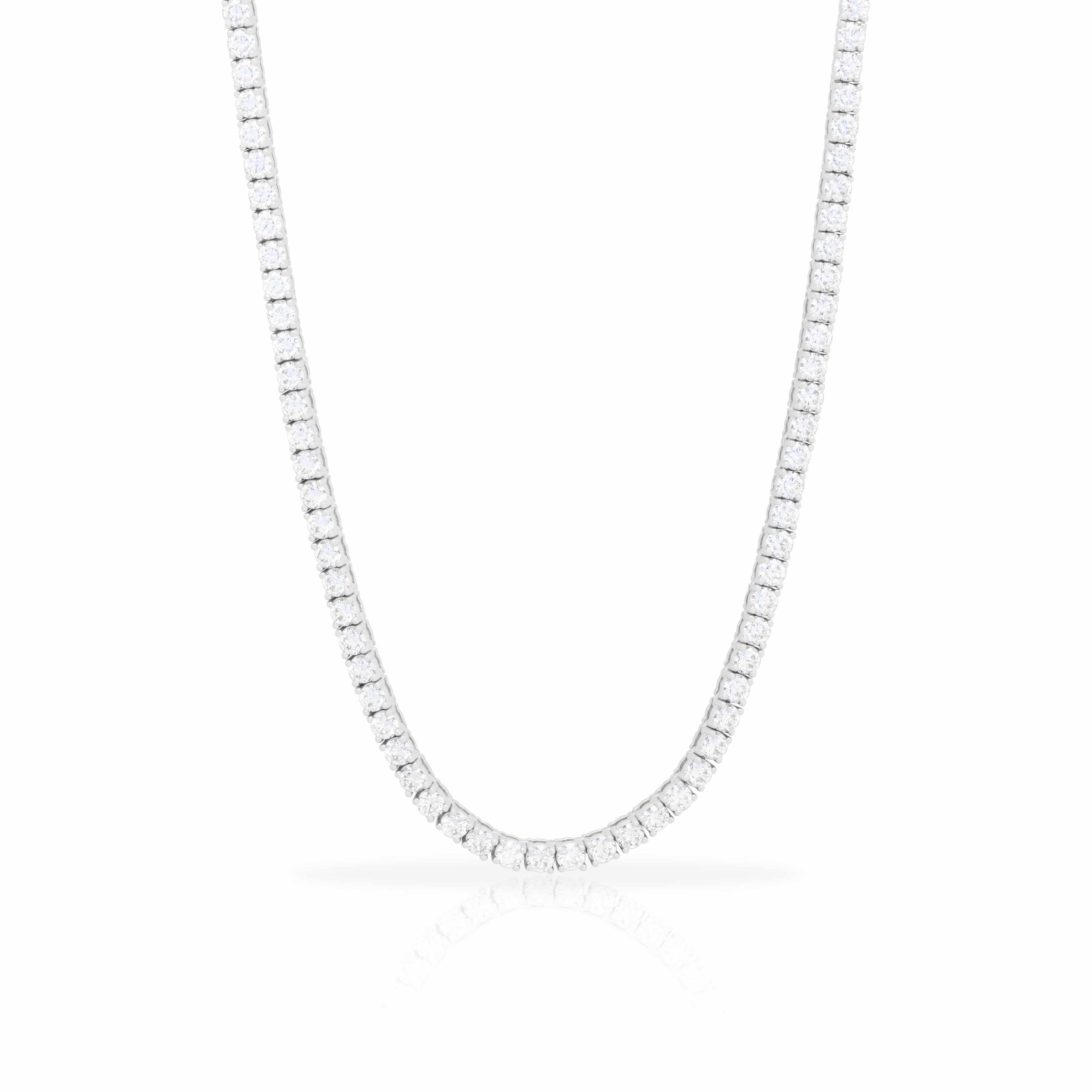 Stellar Moissanite sterling silver tennis necklace