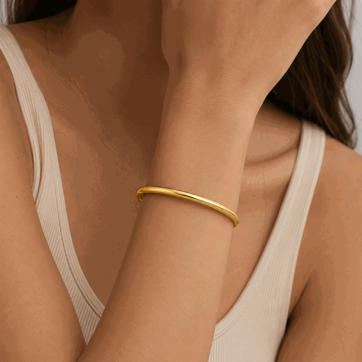 Narine gold bangle - 60mm waterproof