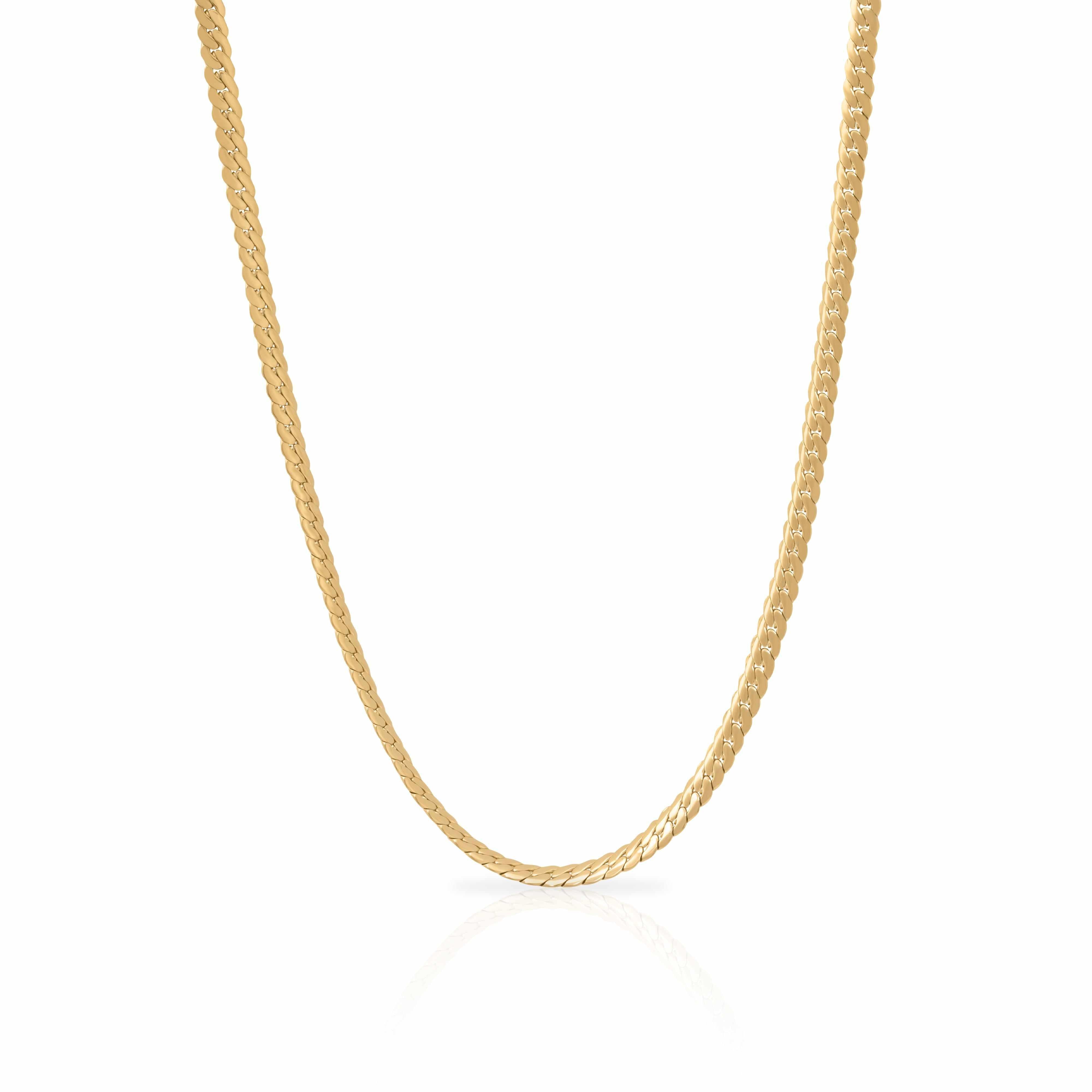 Curb chain waterproof necklace