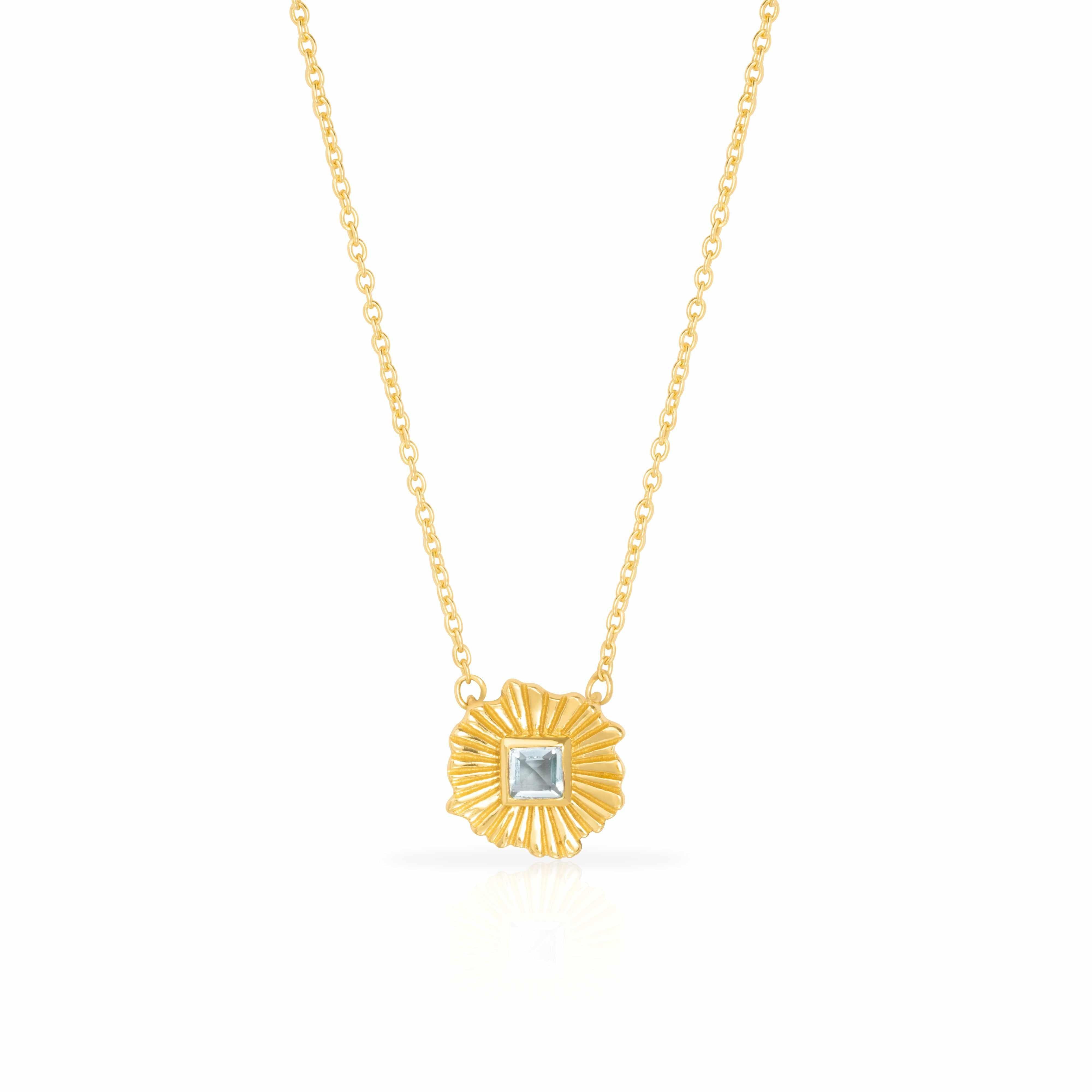 Clio Sterling silver gold plated semi-precious stone necklace