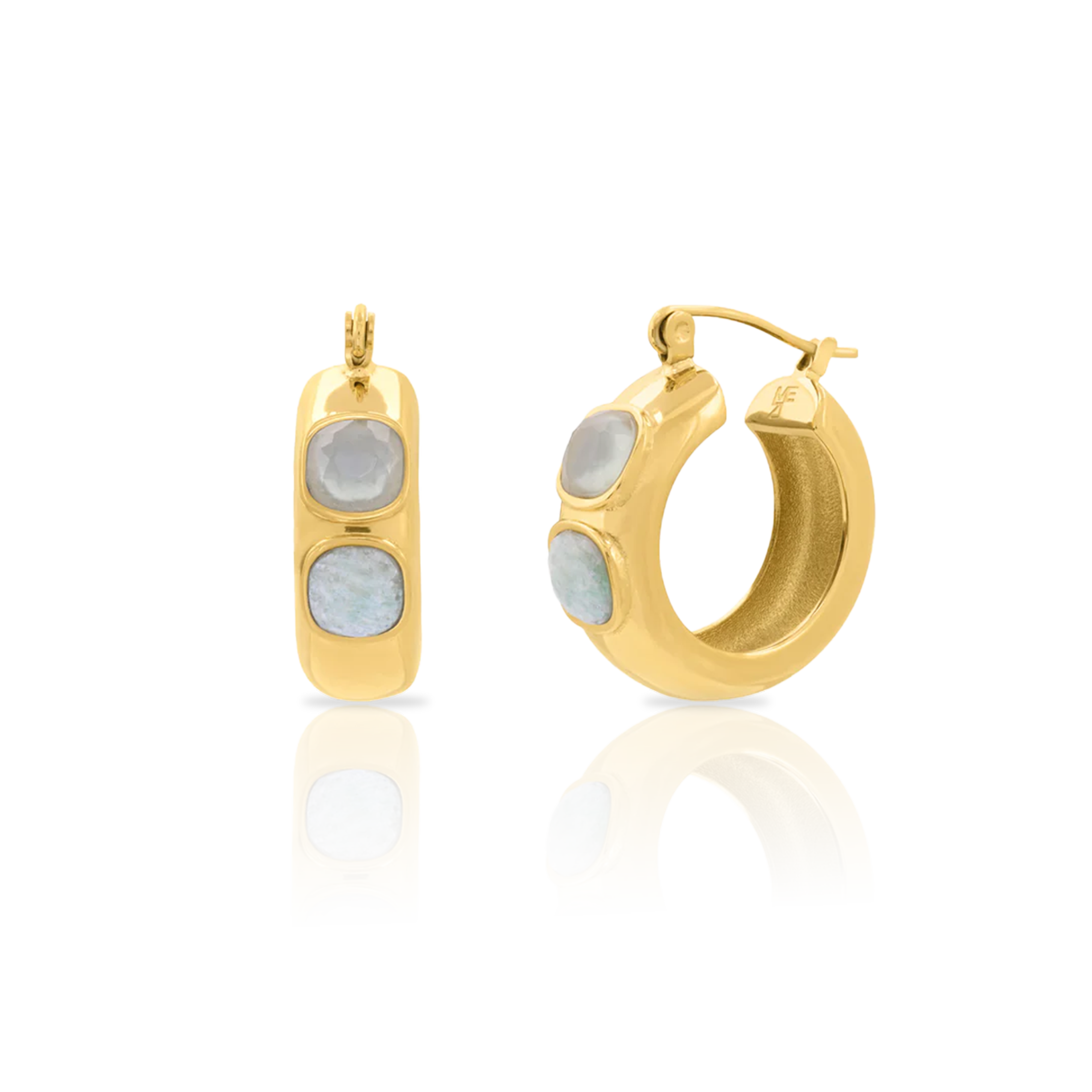 Nola semi-precious hoop earrings - waterproof