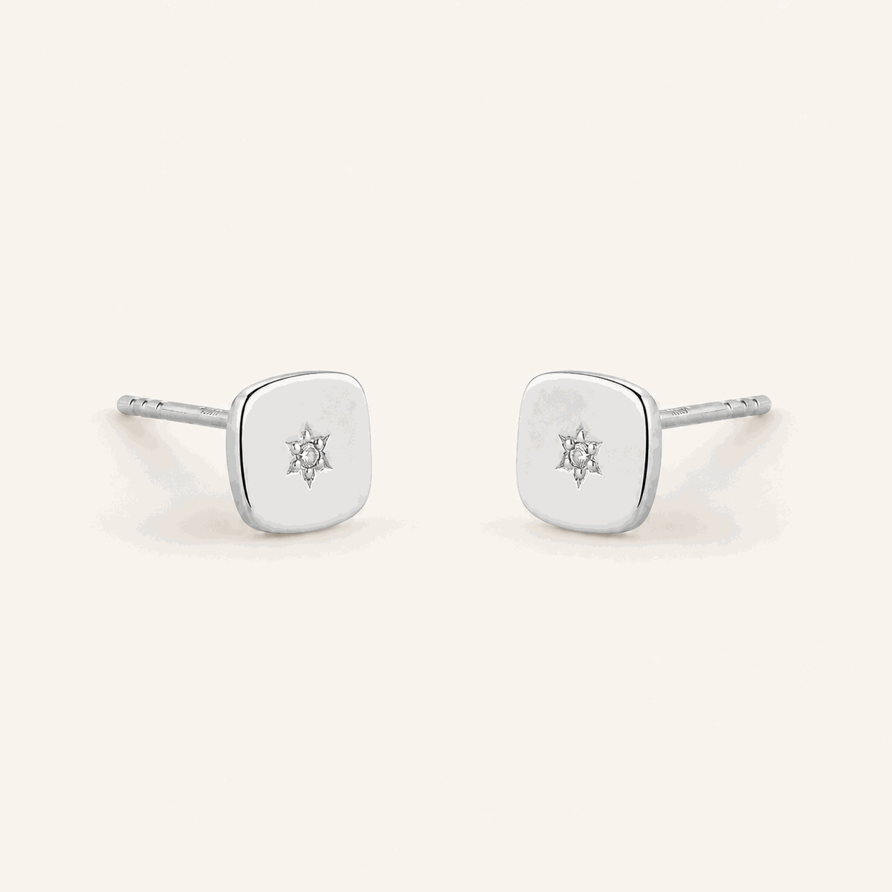 Star of David studs, sterling silver (view 4)