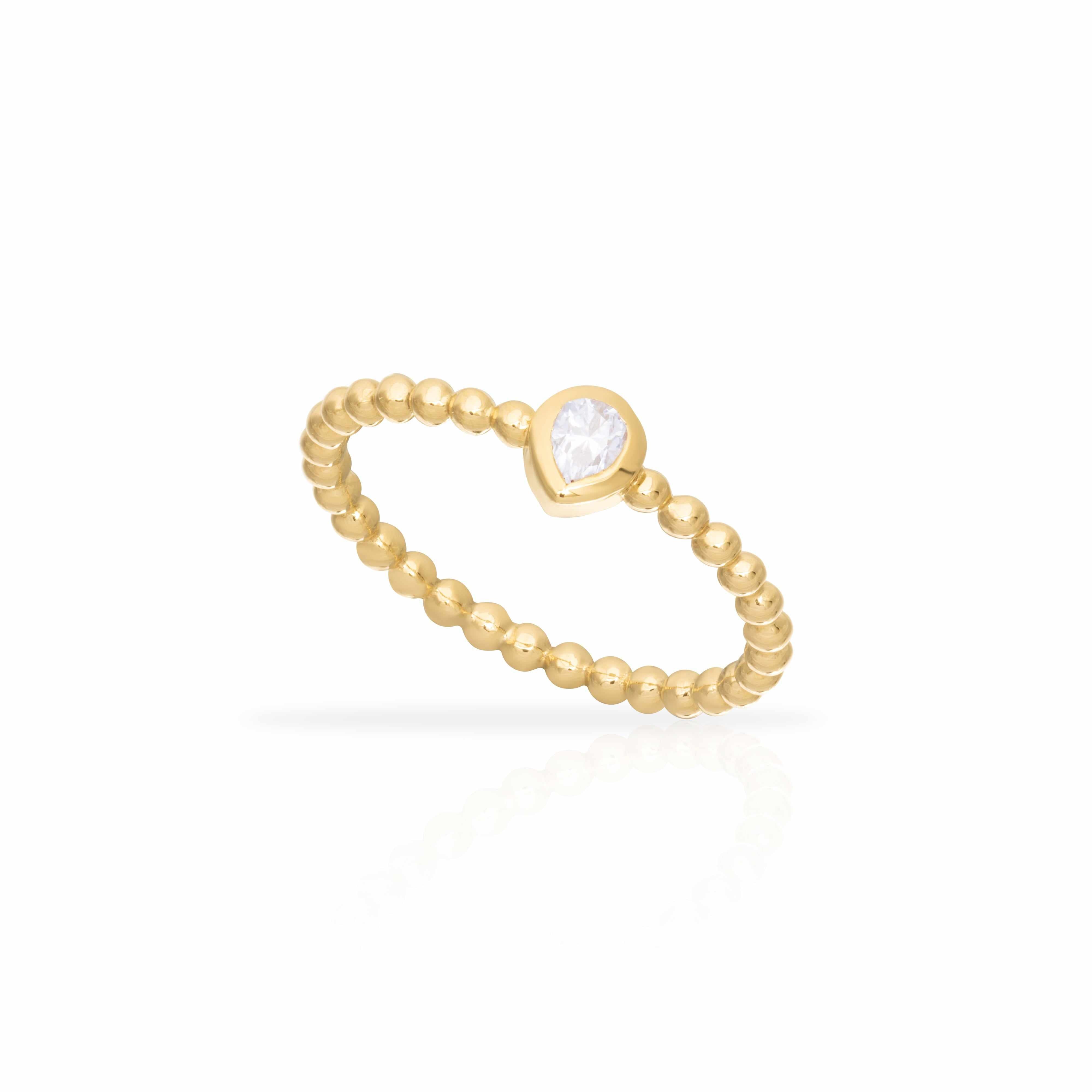 Solara teardrop Moissanite ring Jewellery | Mezi  | MEZI