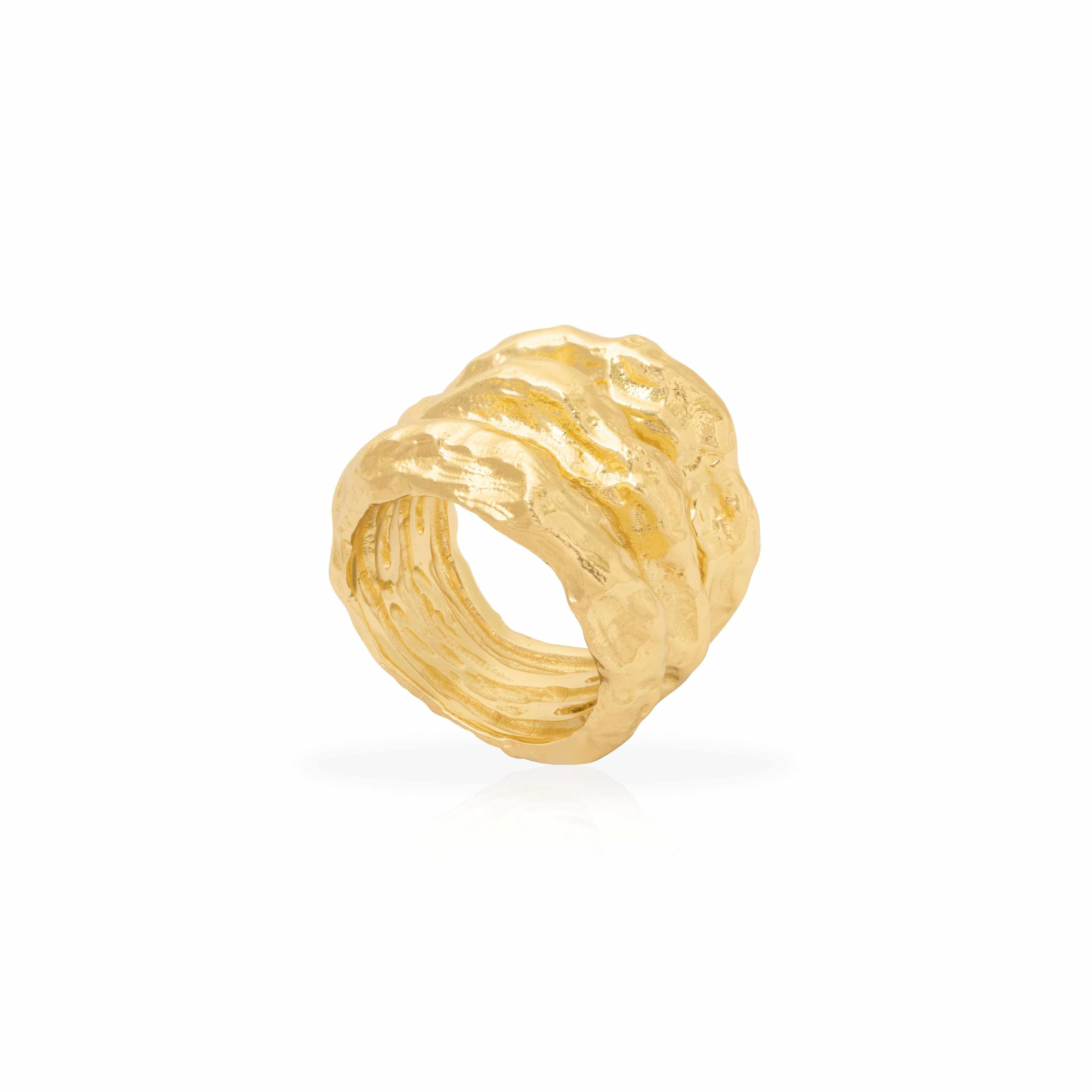 Dune gold statement ring