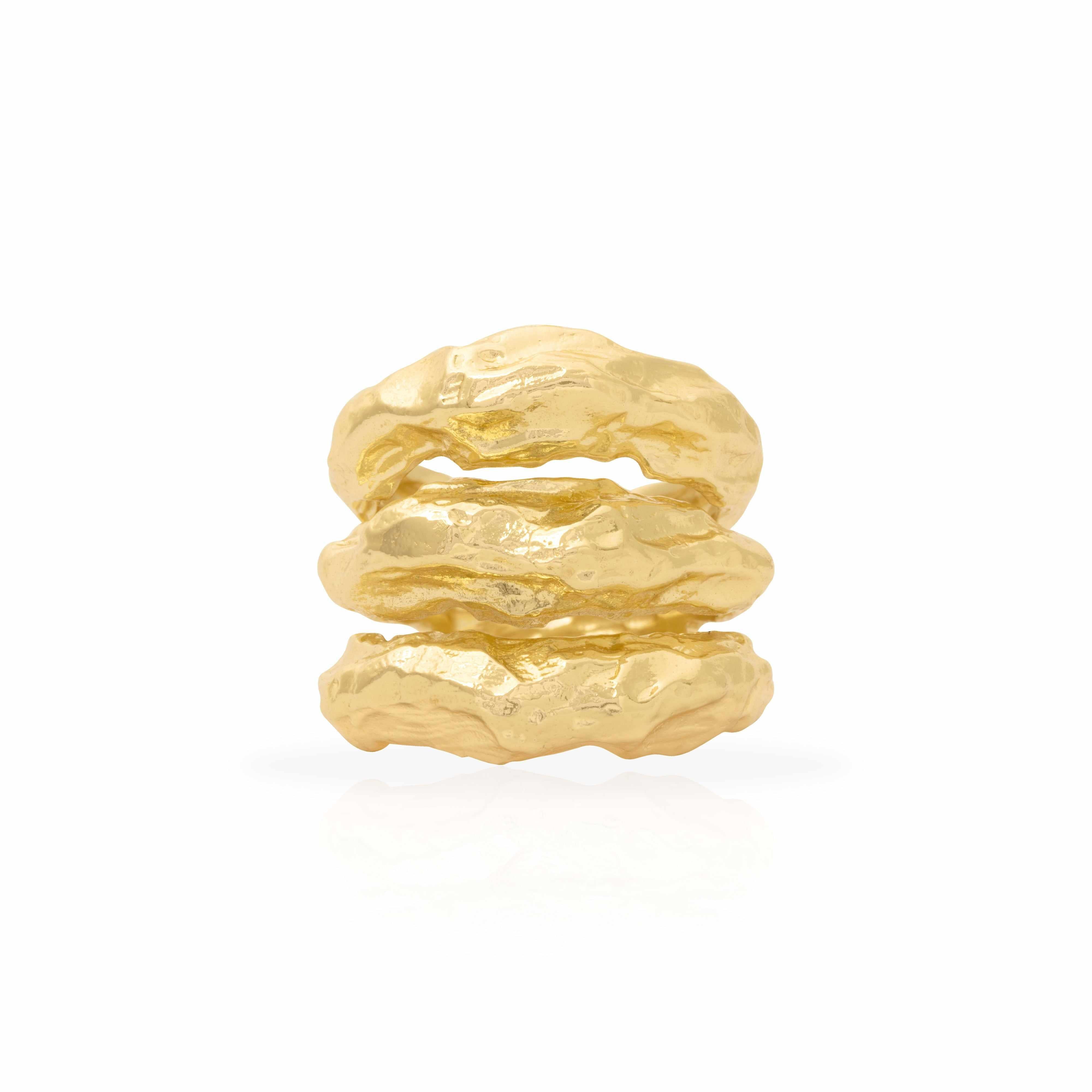 Dune gold statement ring