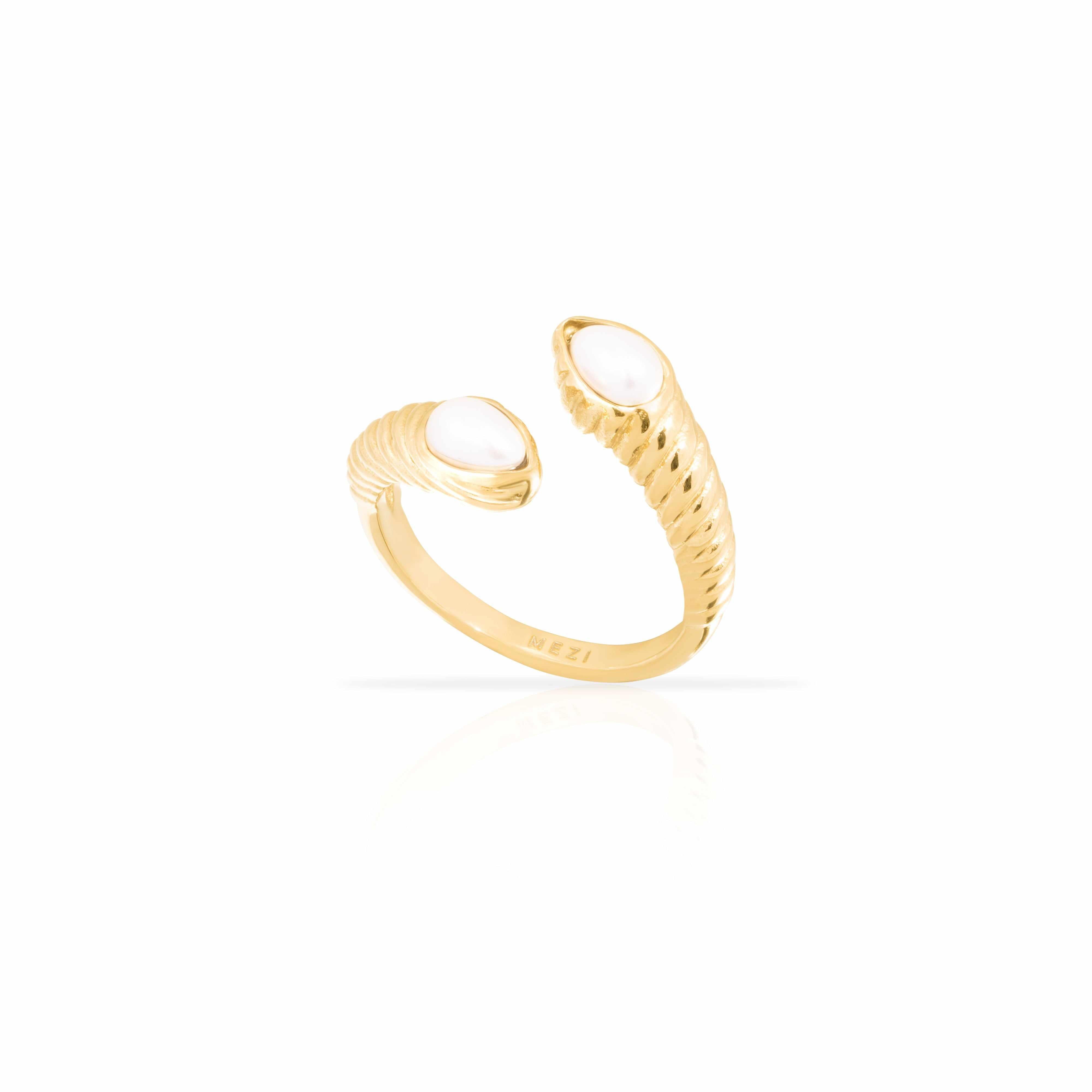 Tiel open tear drop ring - waterproof - Jewellery | Mezi  | MEZI