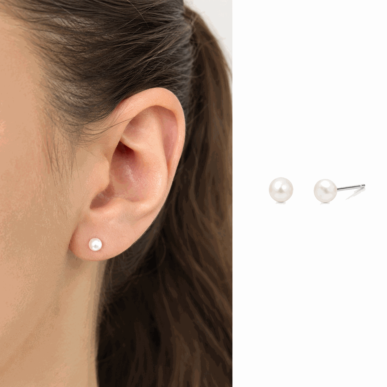 Ramos pearl stud earrings (view 4)