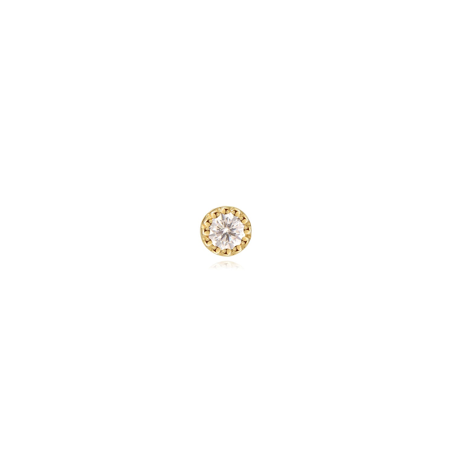 Sage Moissanite Stud Earring – 14K Solid Gold Flat Back