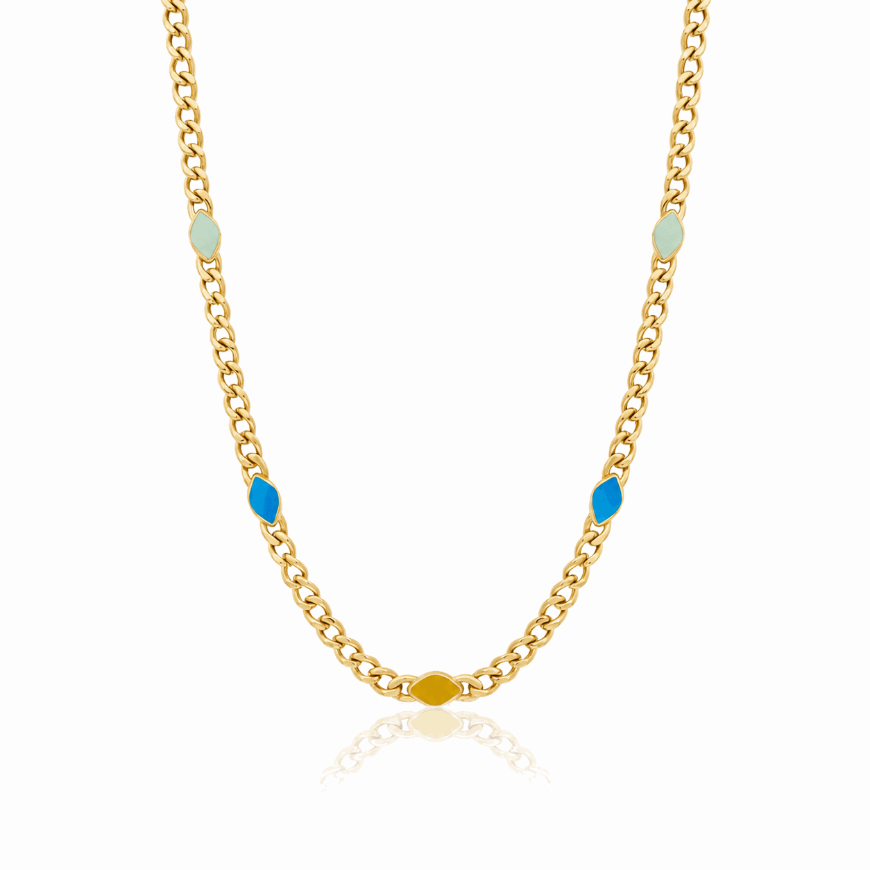 Santorini evil eye necklace- Waterproof