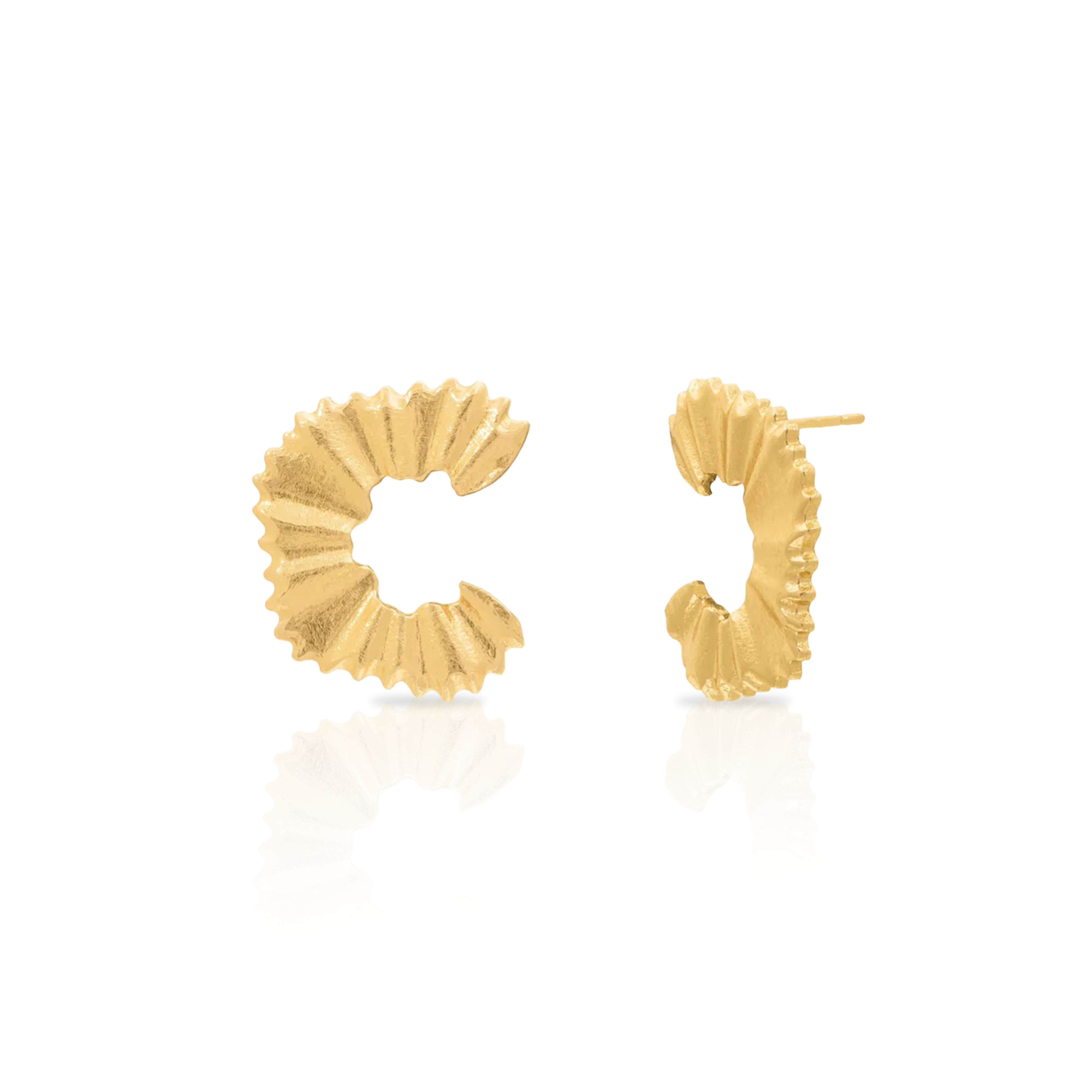 Selya gold round hollow studs