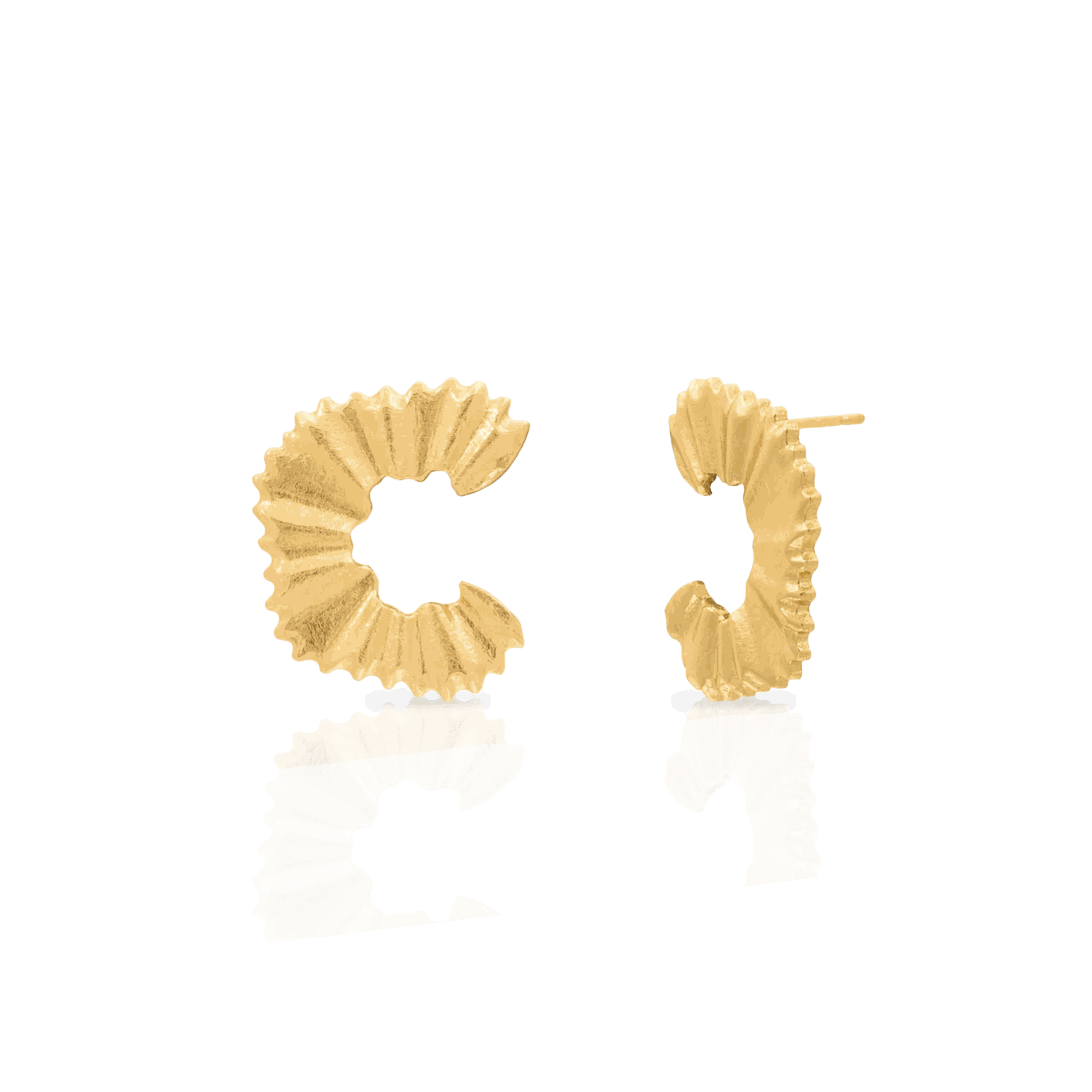 Selya gold round hollow studs