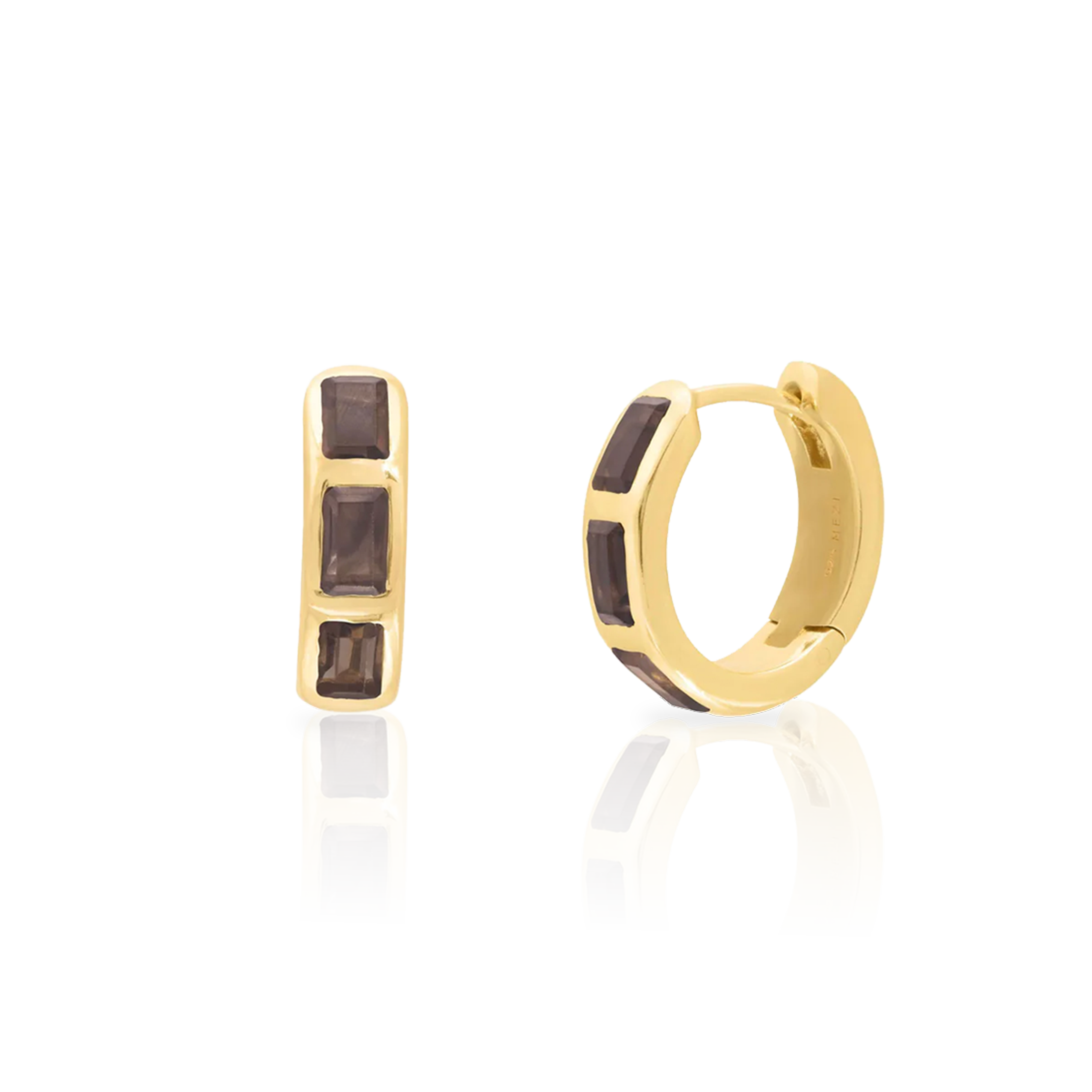 Siena semi-precious hoop earring Sterling silver gold plated