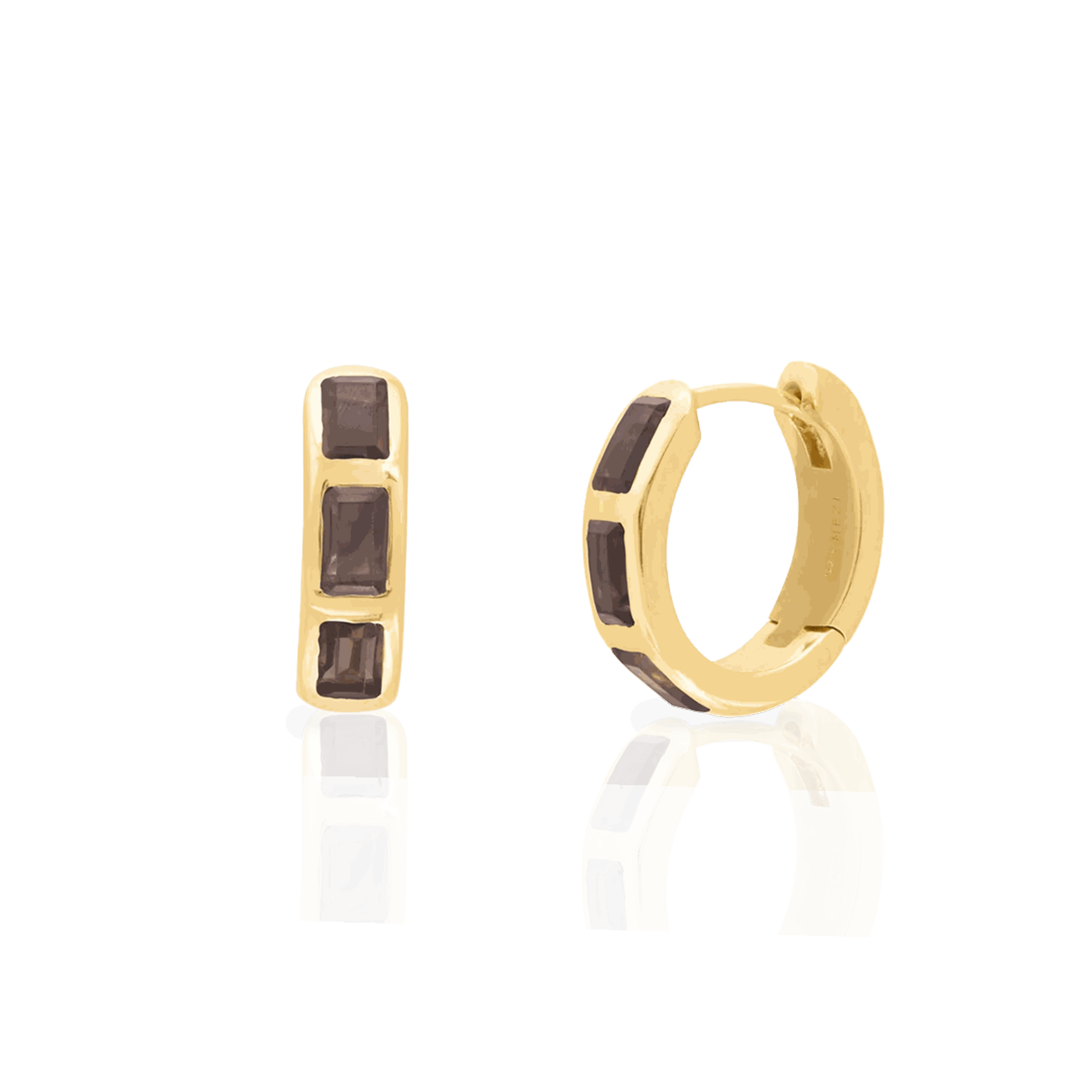 Siena semi-precious hoop earring Sterling silver gold plated
