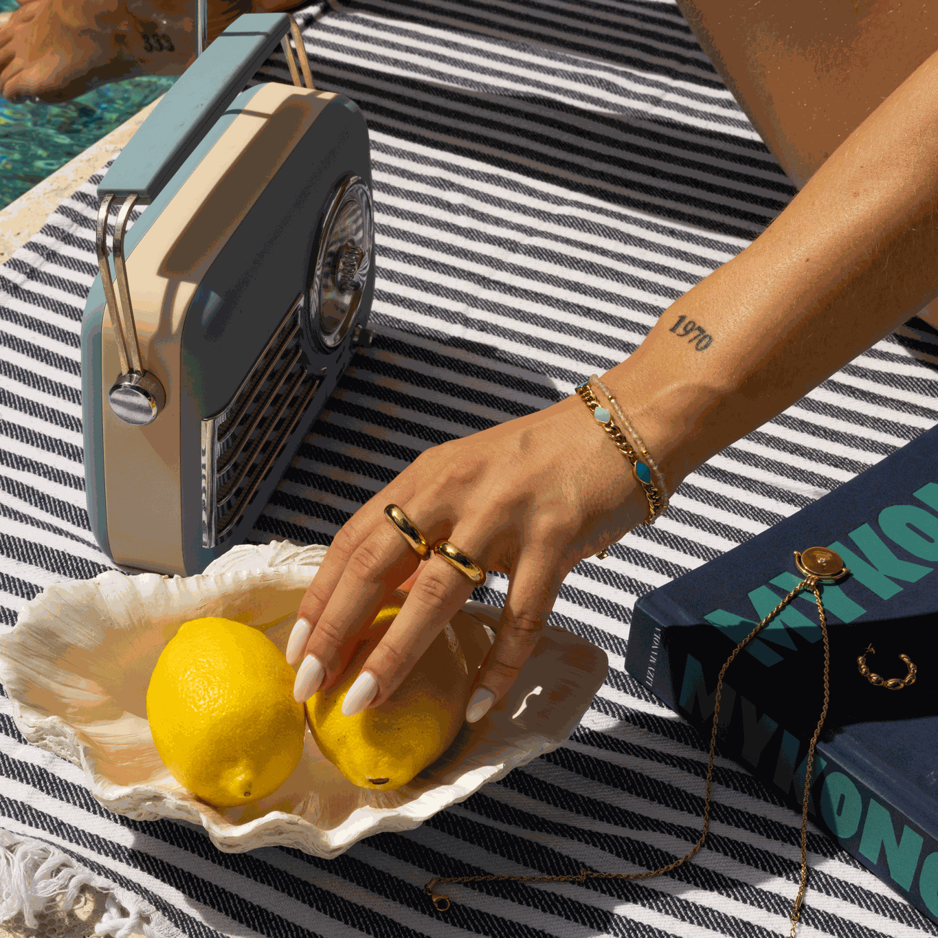 Santorini evil eye set | waterproof