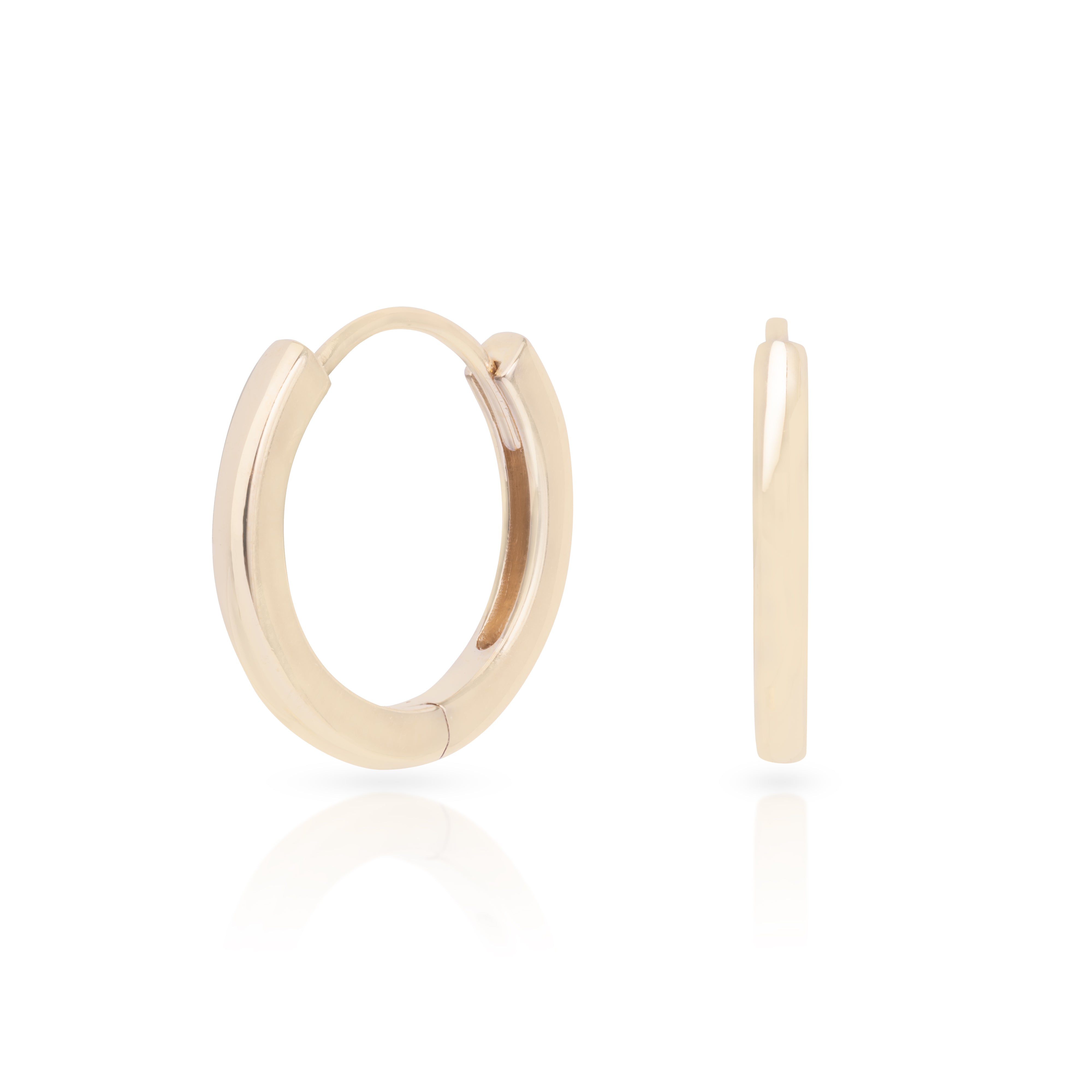 Essence 10K Solid Gold Mini Huggie Hoop Earrings – 8mm & 10mm | MEZI | MEZI