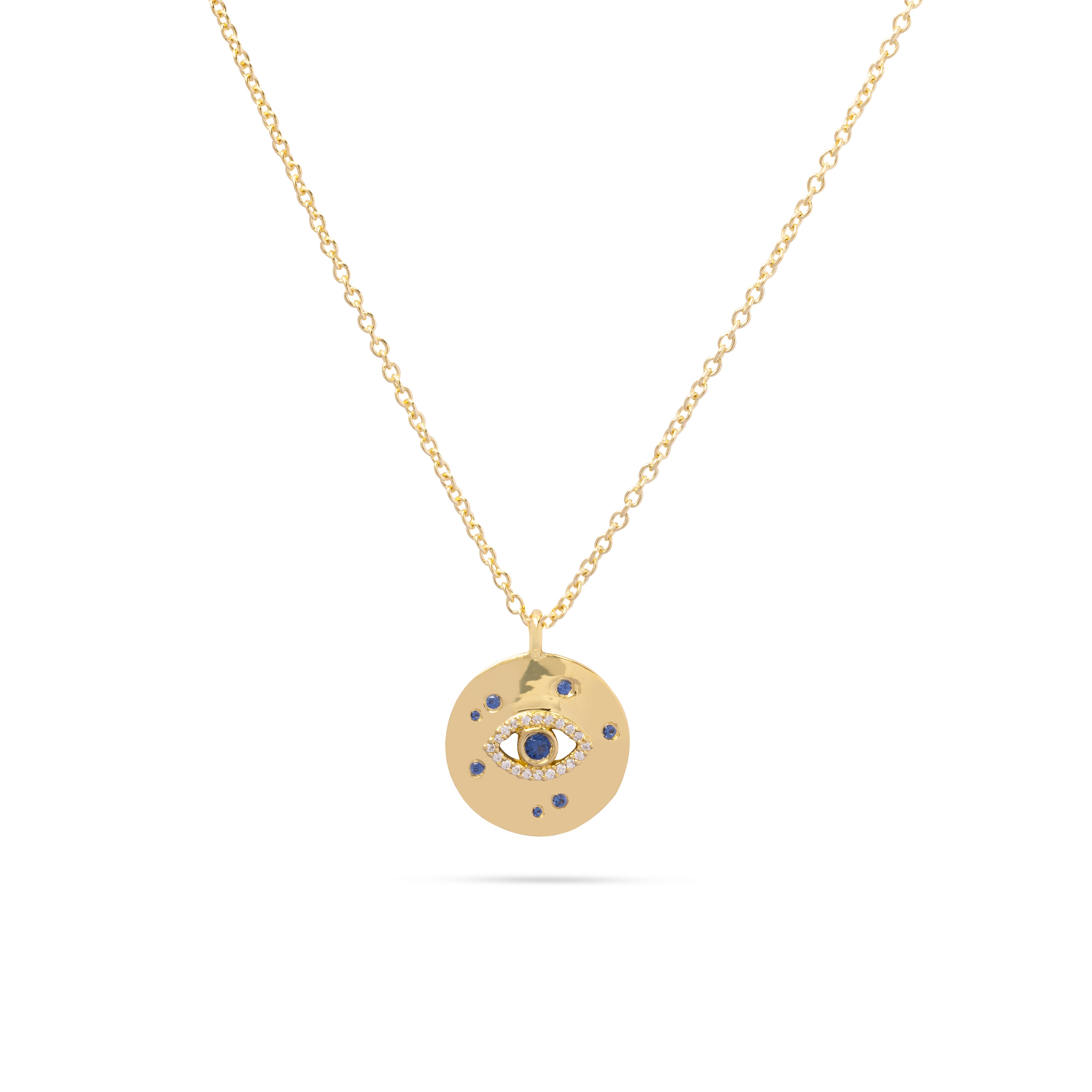 Thessa Evil Eye Necklace – 14k Gold Vermeil | MEZI | MEZI