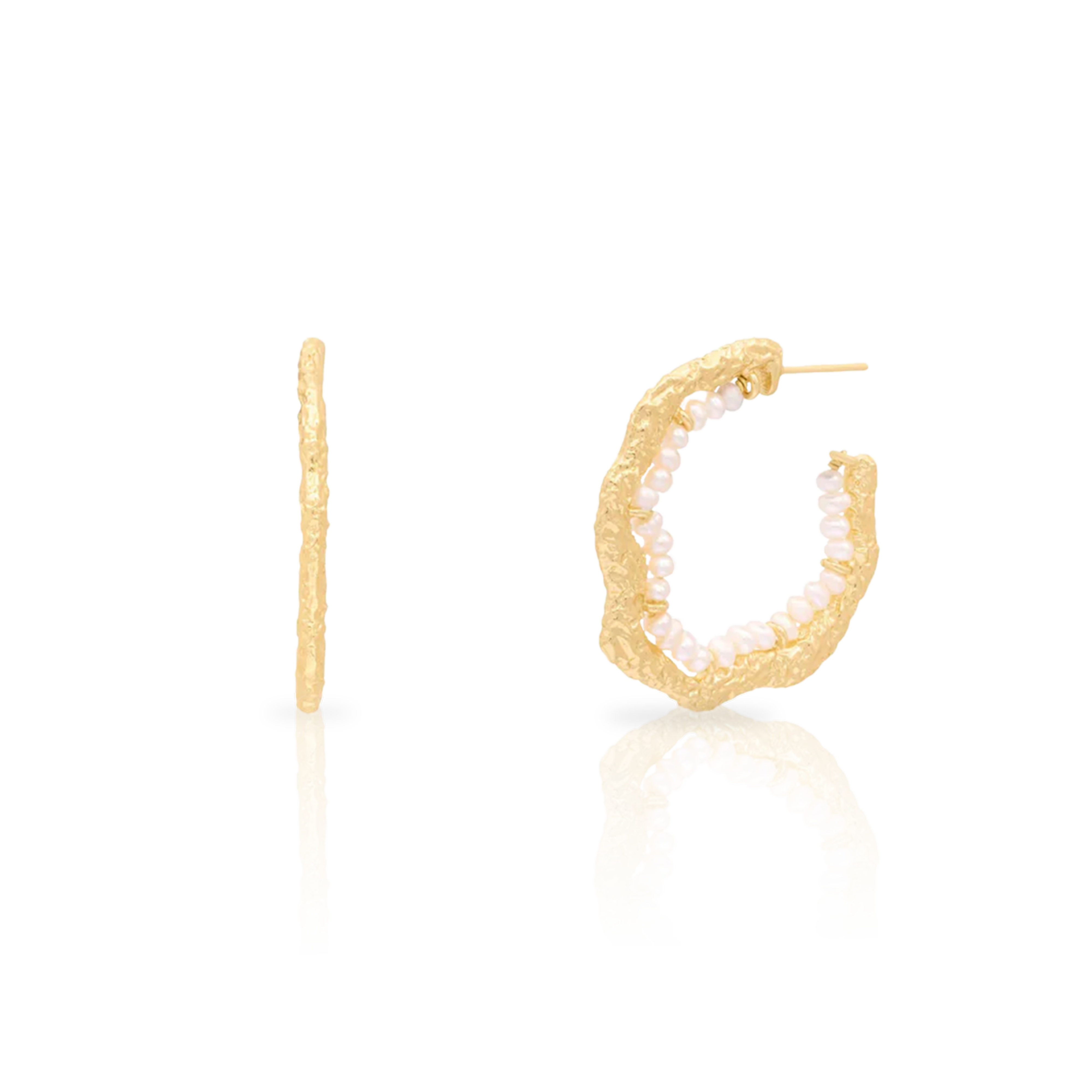 Venia semi-precious hoop earrings