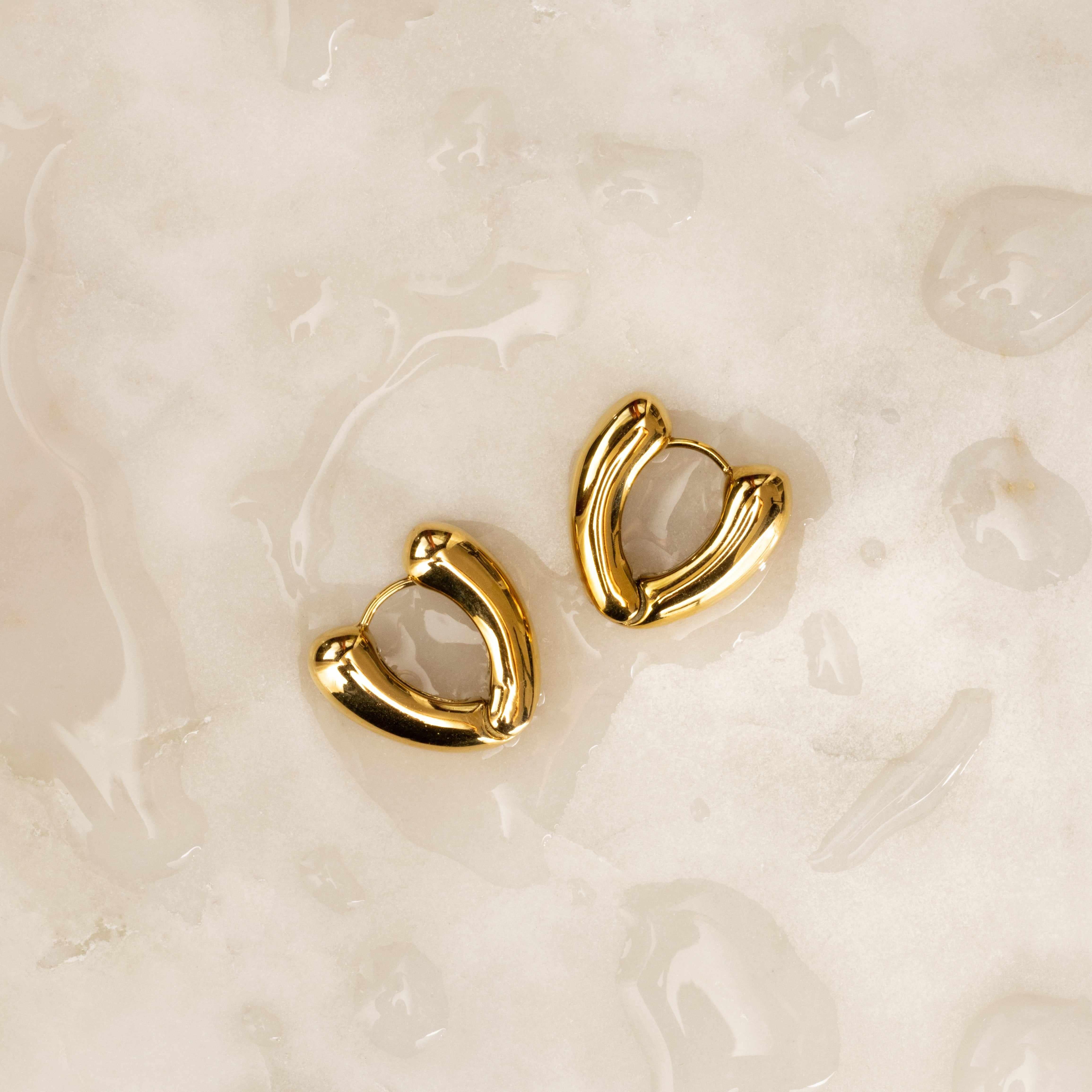 Gold Tory Textured Hoop disc Earrings - Jewellery | Mezi | MEZI