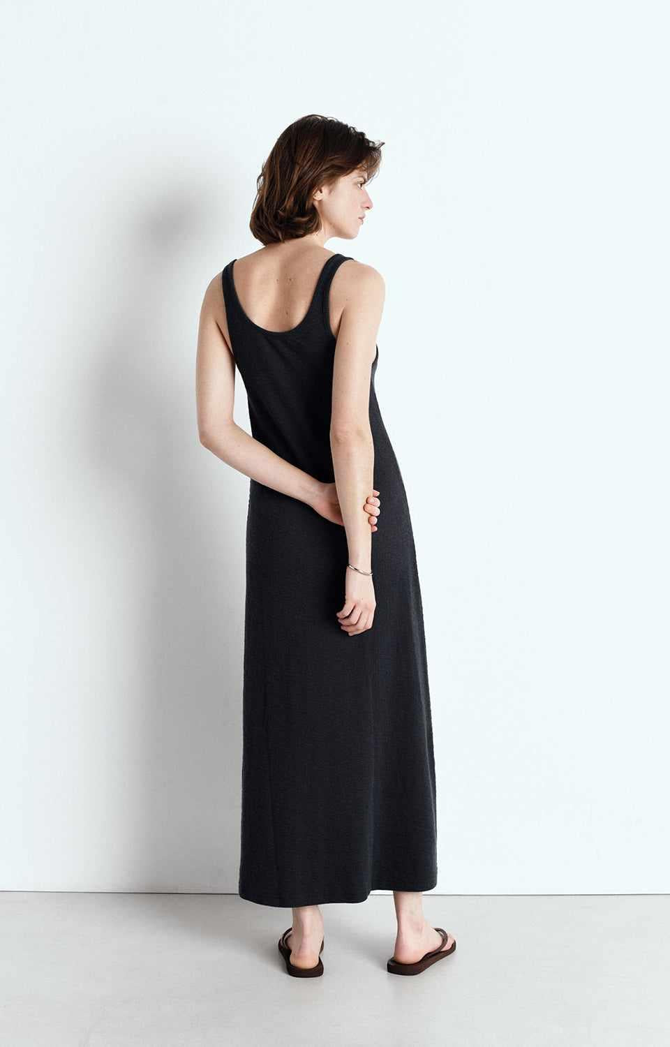 American Vintage LA MAISON YRU14AE25 ROBE LONGUE DROITE BRETELLES COL ROND