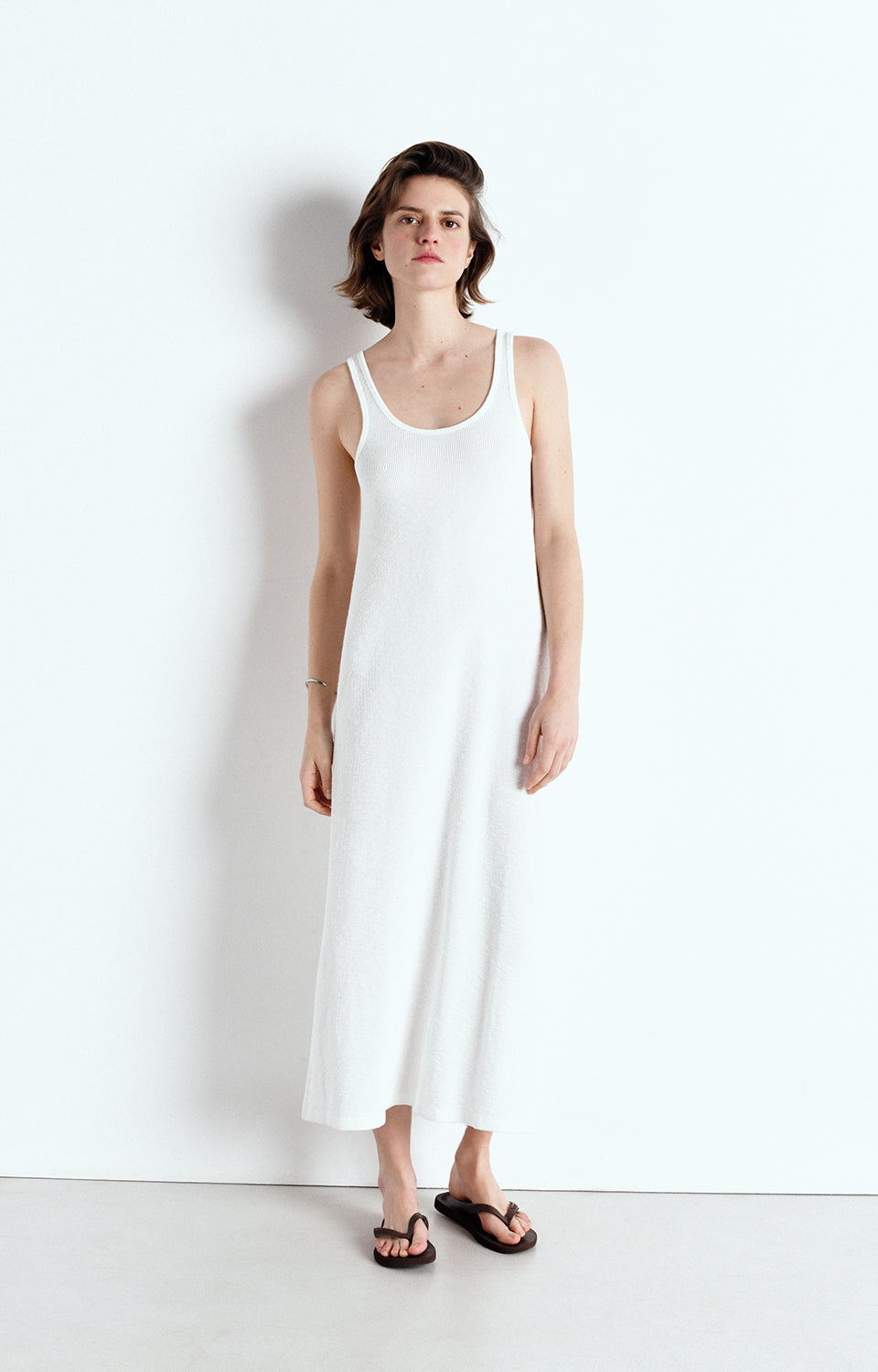 American Vintage LA MAISON YRU14AE25 ROBE LONGUE DROITE BRETELLES COL ROND