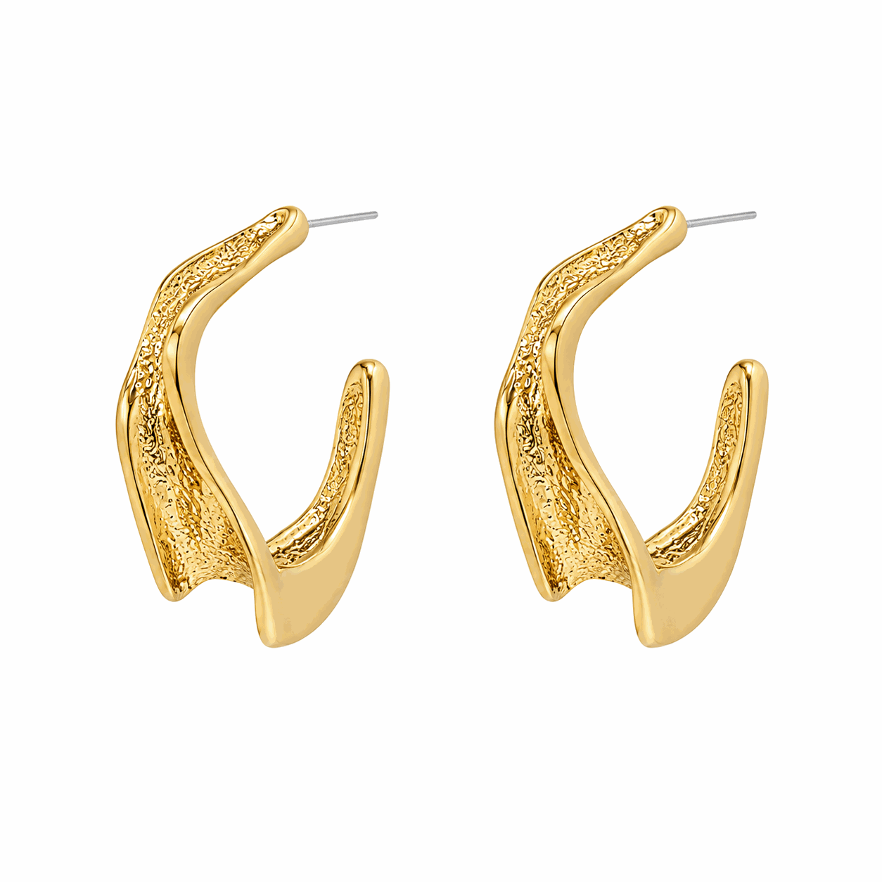 Zeila twist hoop earrings, sterling silver (view 2)