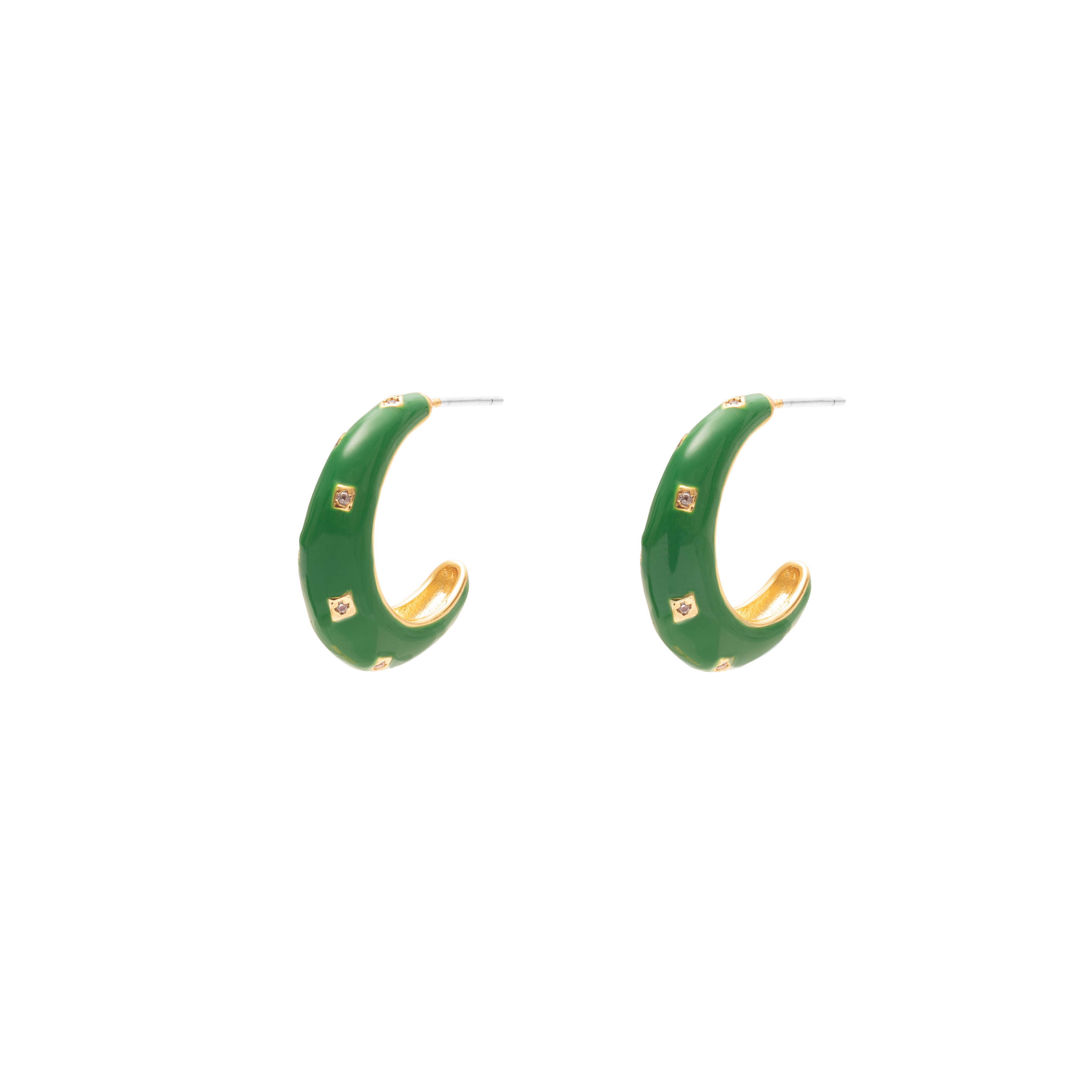 Agata enamel hoop earrings