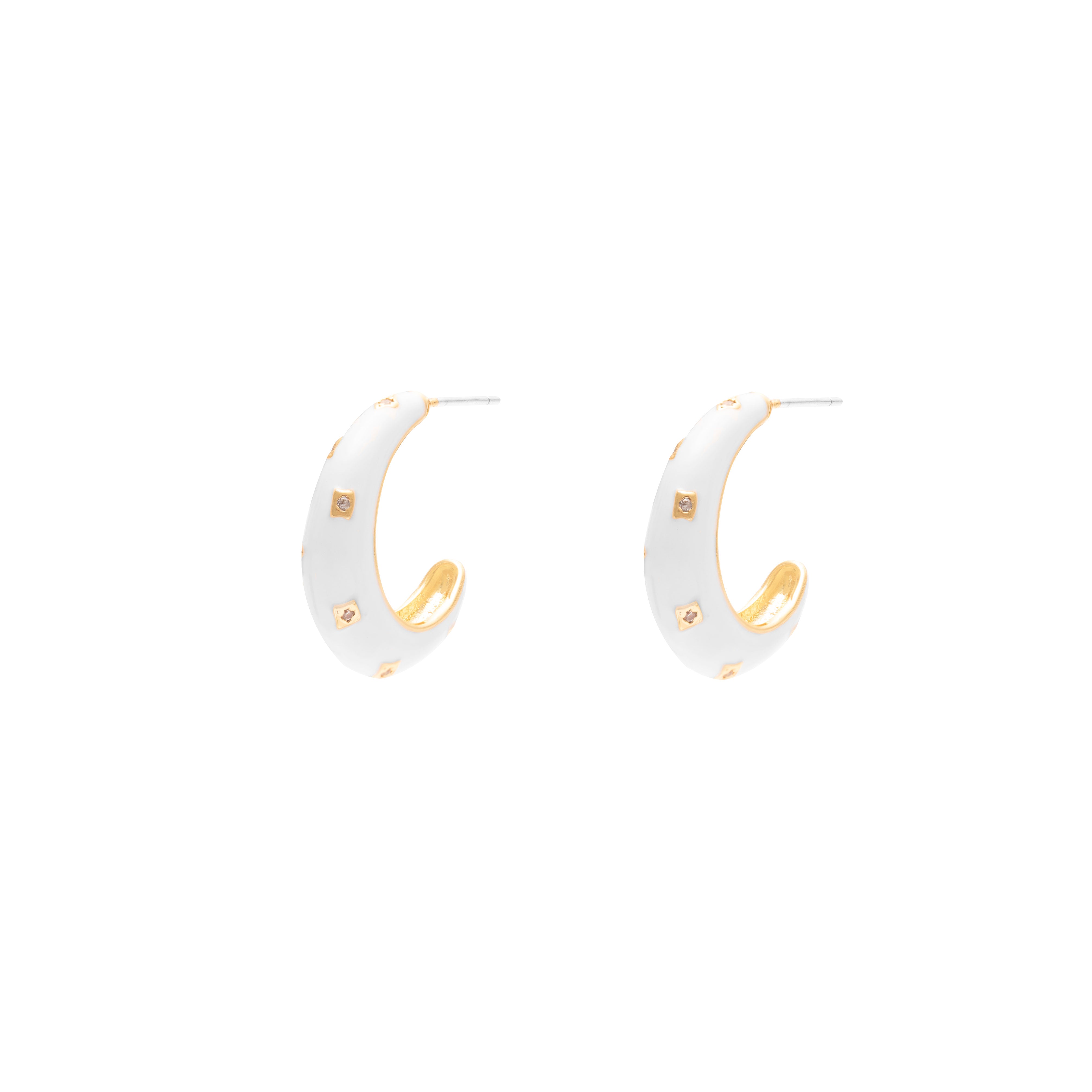 Agata enamel hoop earrings
