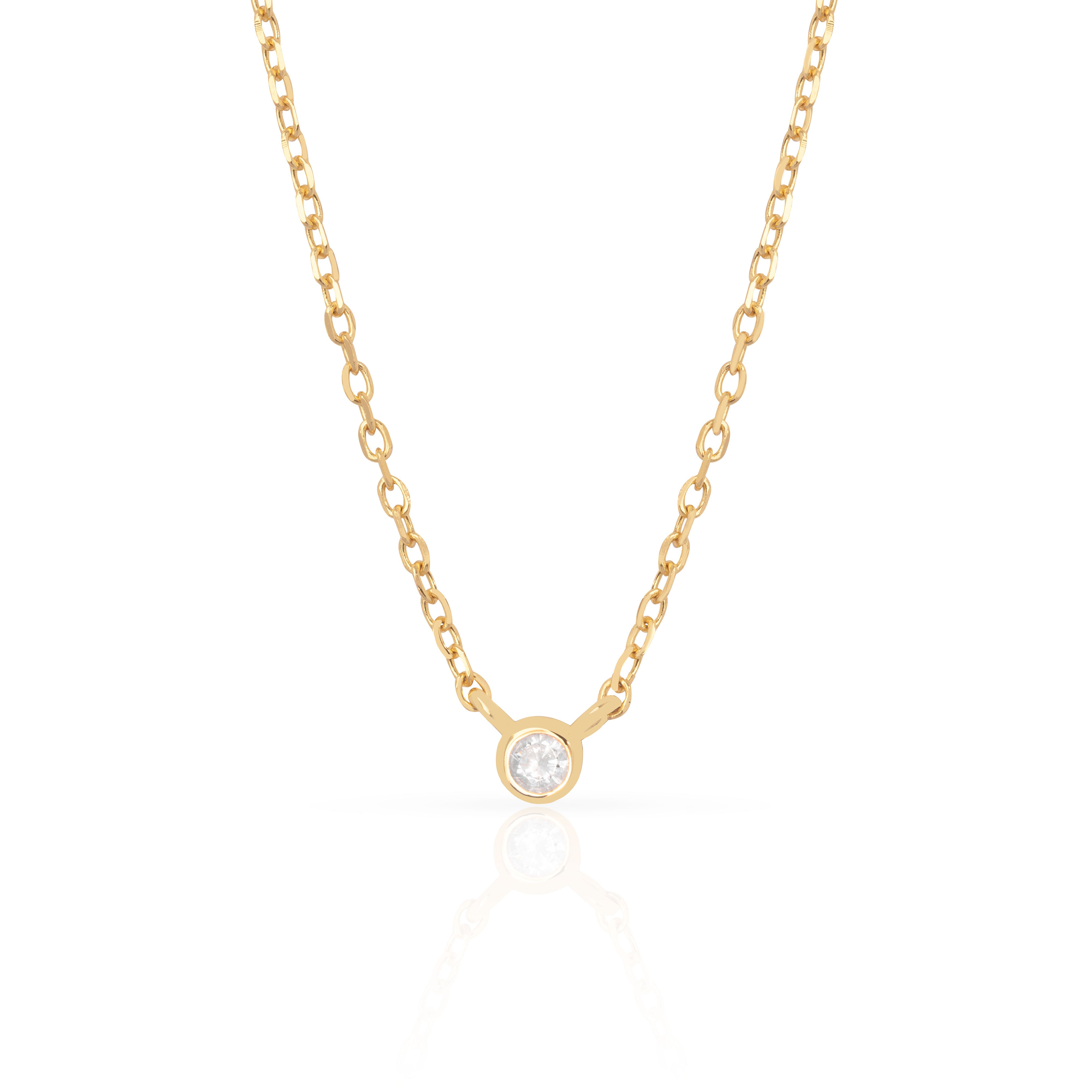 Anya Bezel Cubic Zirconia Pendant | MEZI