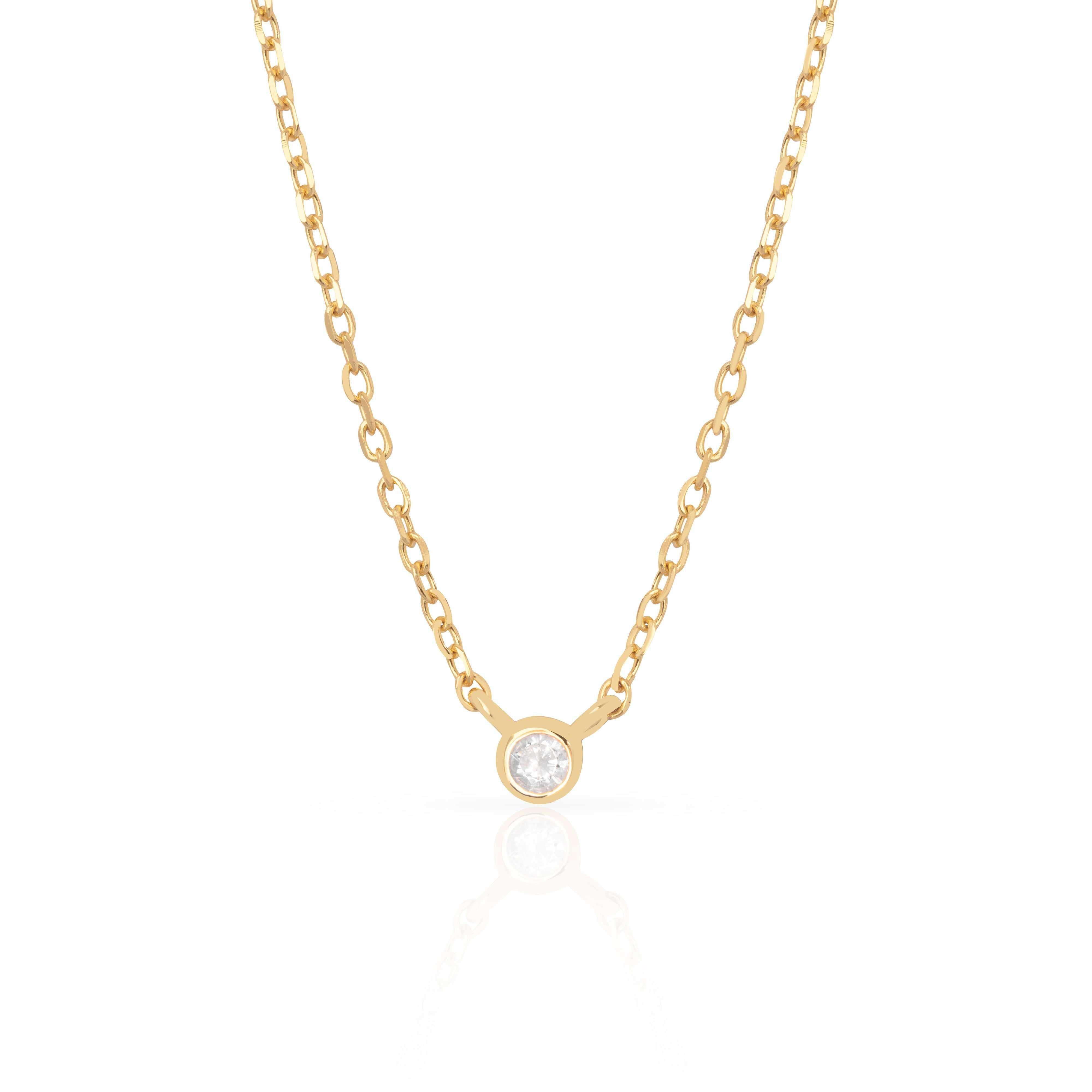 Anya Bezel Cubic Zirconia Pendant | MEZI