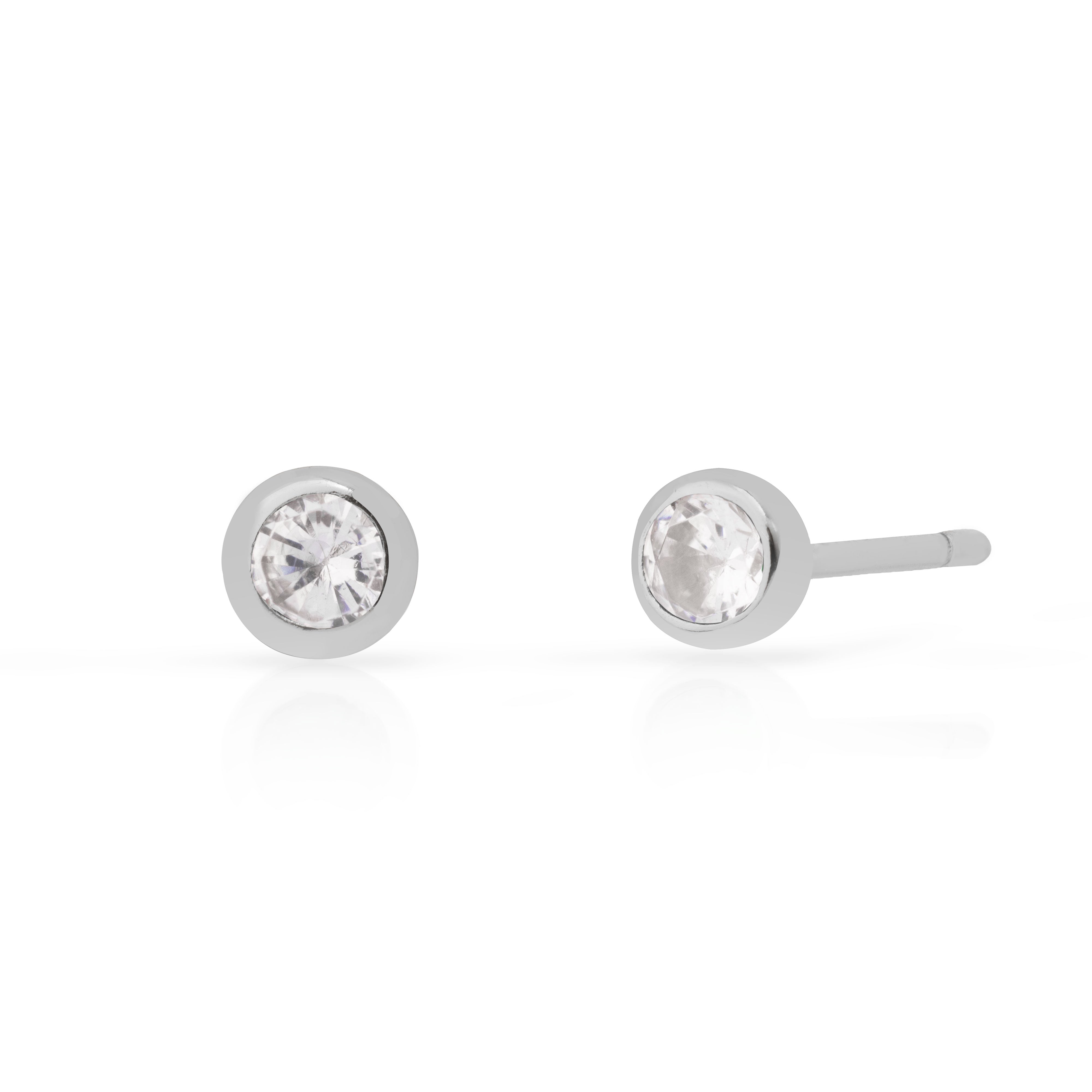 Anya Bezel Cubic Zirconia Studs | MEZI