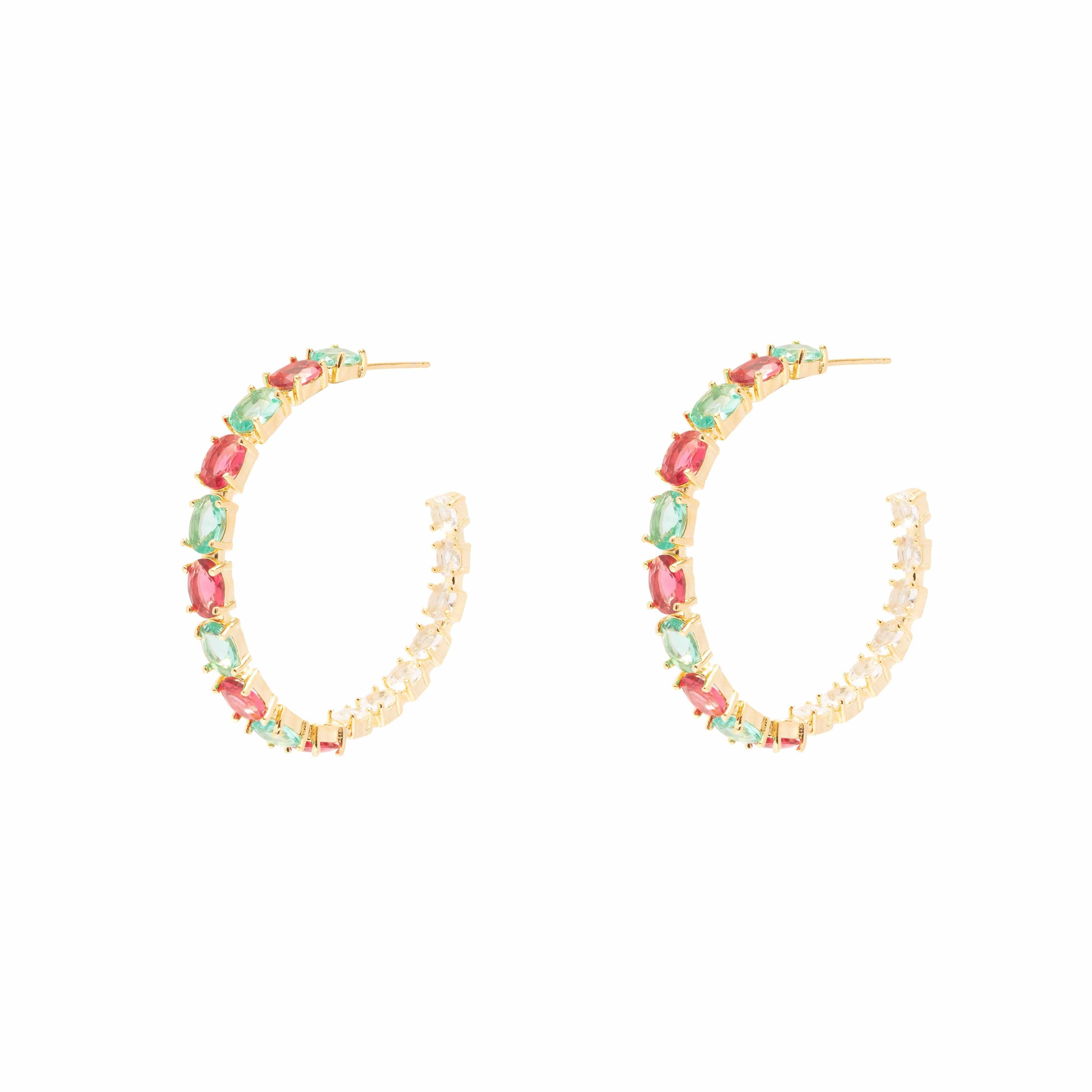 Araceli coloured crystal hoops