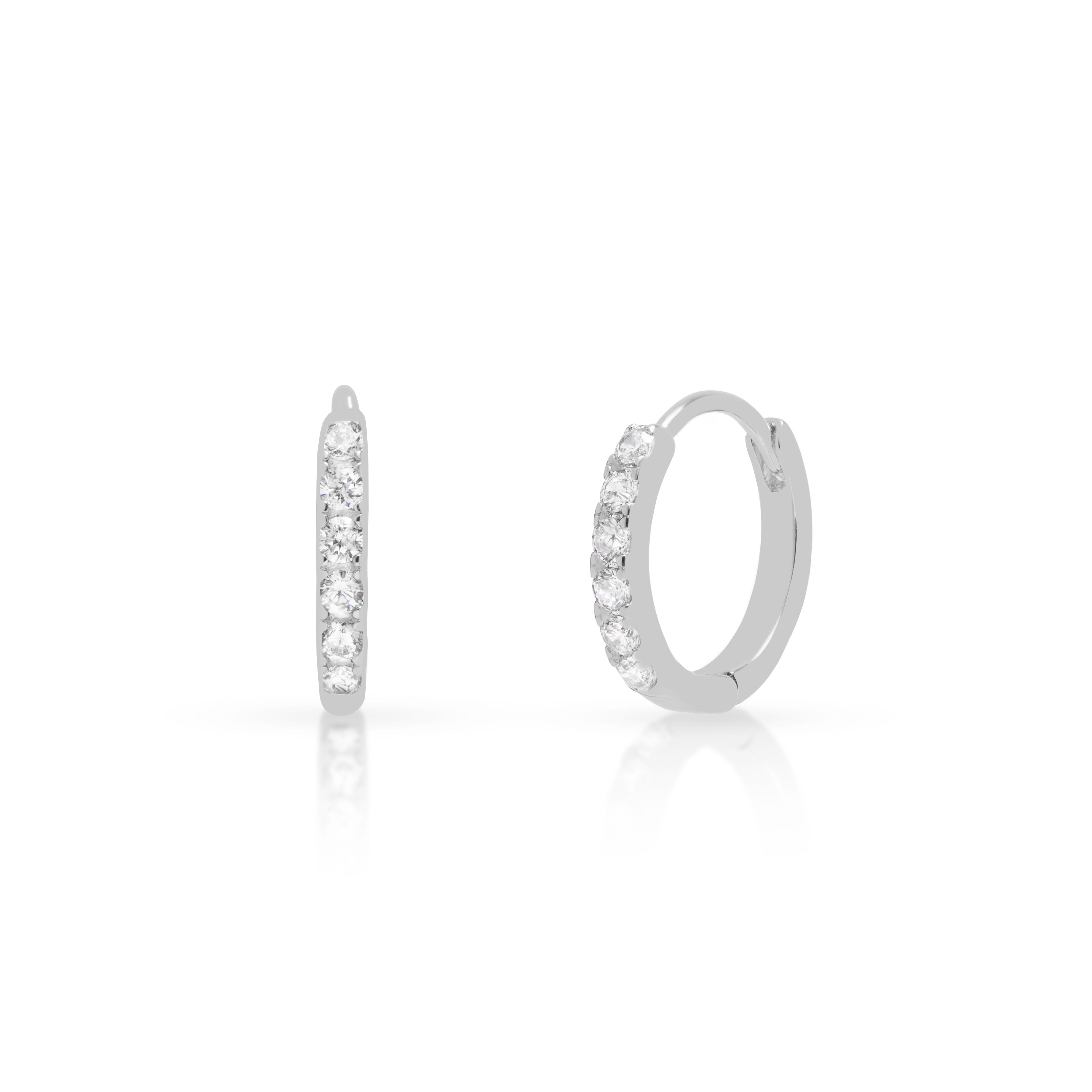 Mezi 14K Gold Plated Avah Crystal Huggie Hoops | Jewellery | MEZI | MEZI