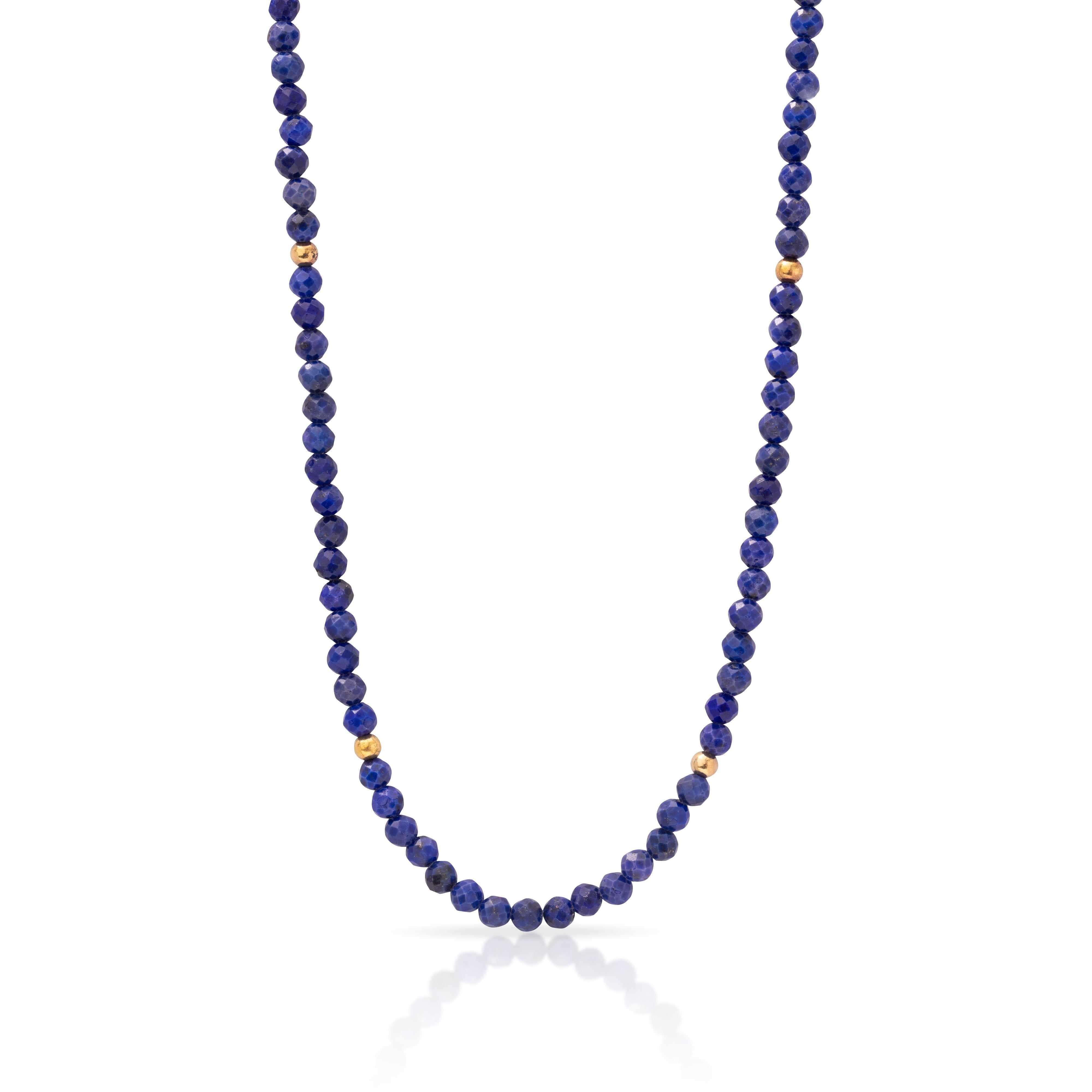 Gold Klara Natural Stone Beaded Necklace - Jewellery | Mezi | MEZI
