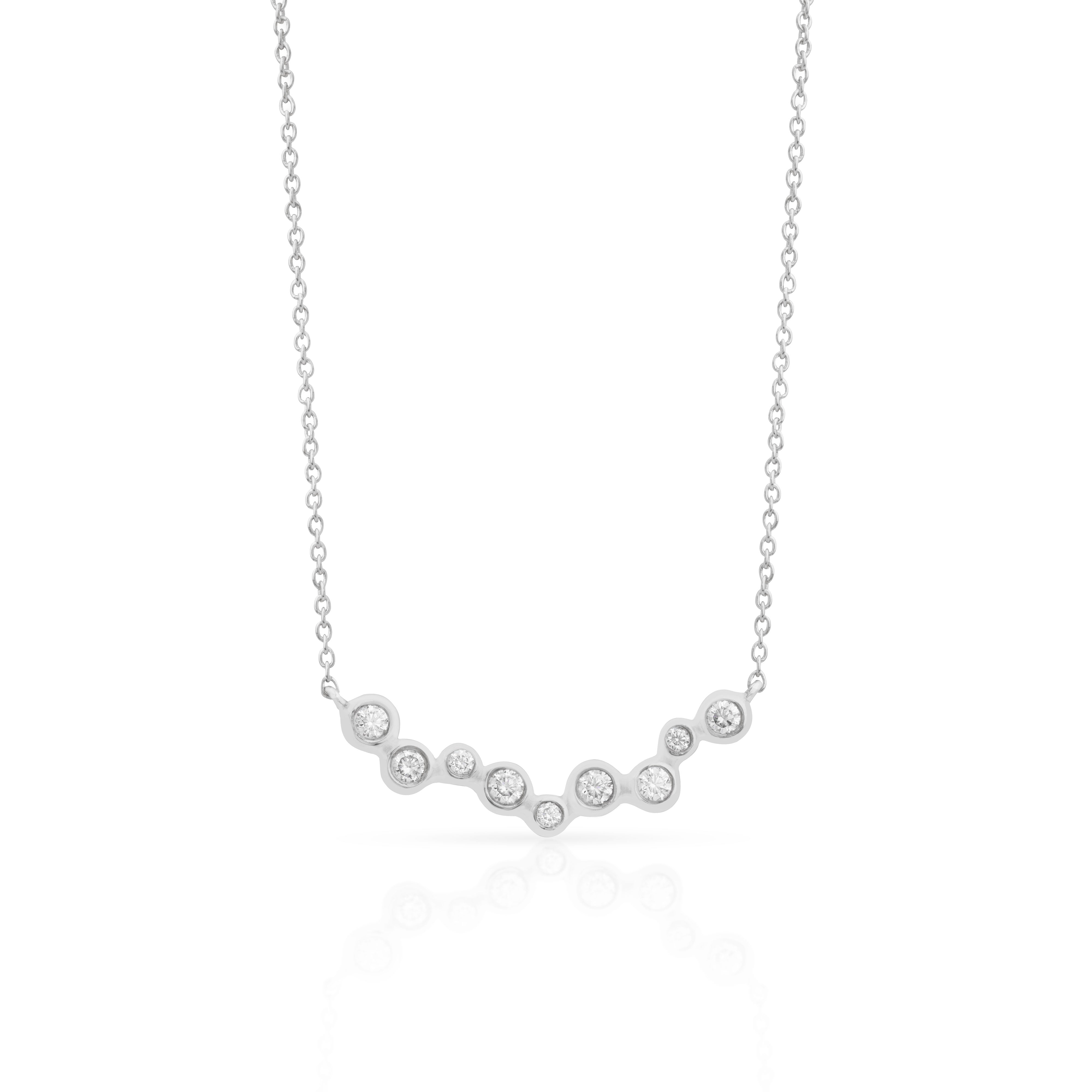 Bar Pendant Brilliant Necklace Moissanite Stones - Jewellery | Mezi | MEZI