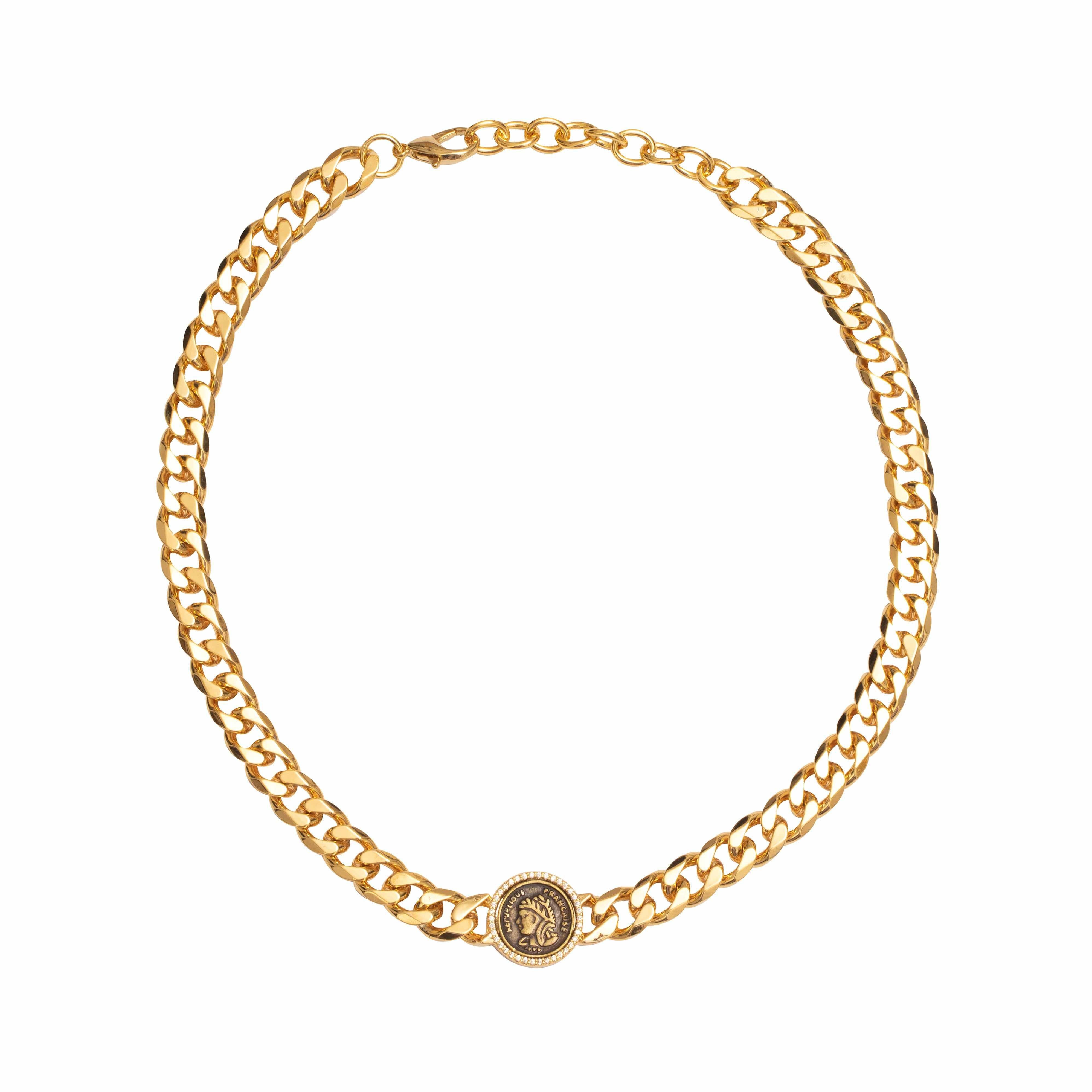 Francaise coin cuban link necklace