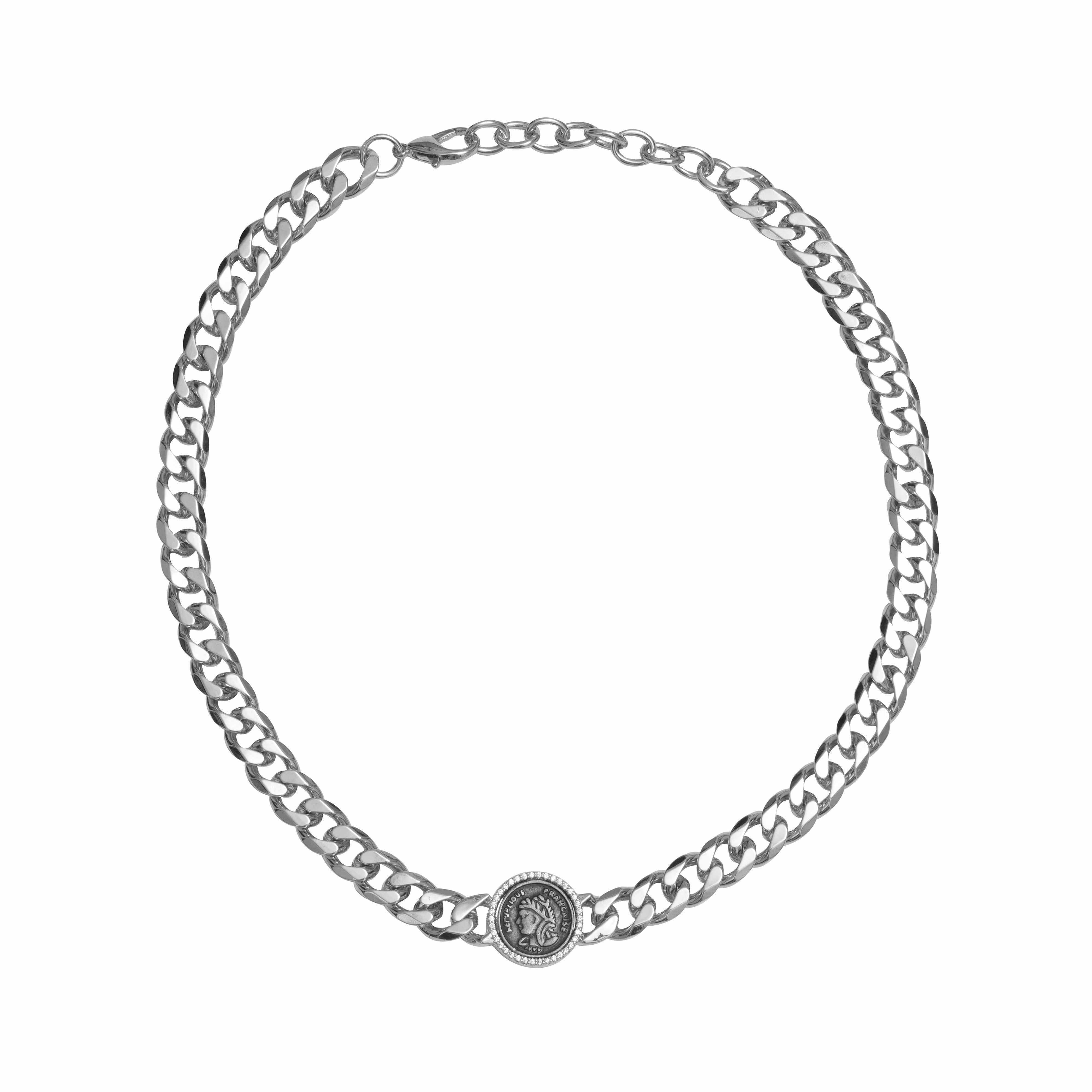 Francaise coin cuban link necklace
