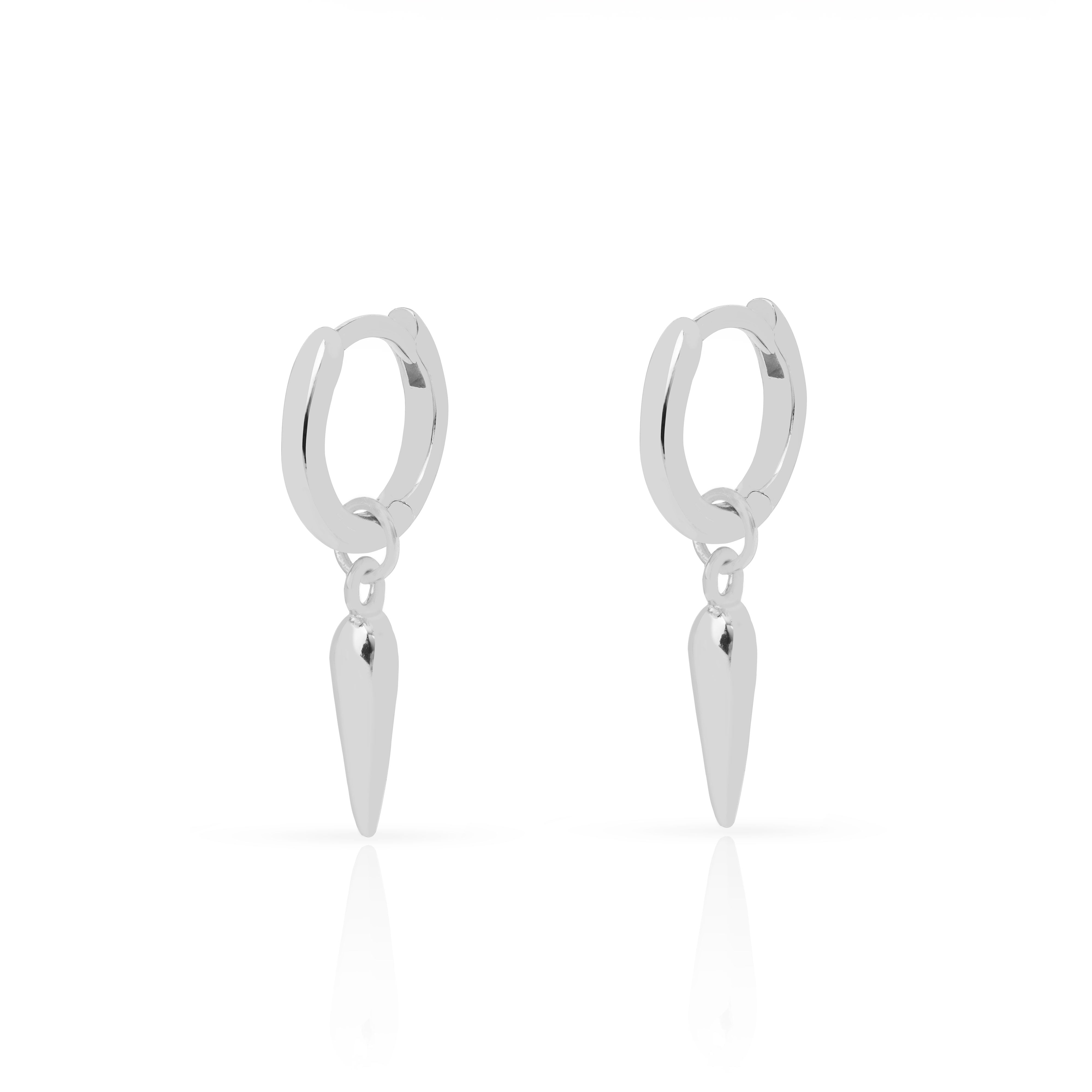 Cone Hoop Earrings Sterling Silver Gold Huggies | MEZI
