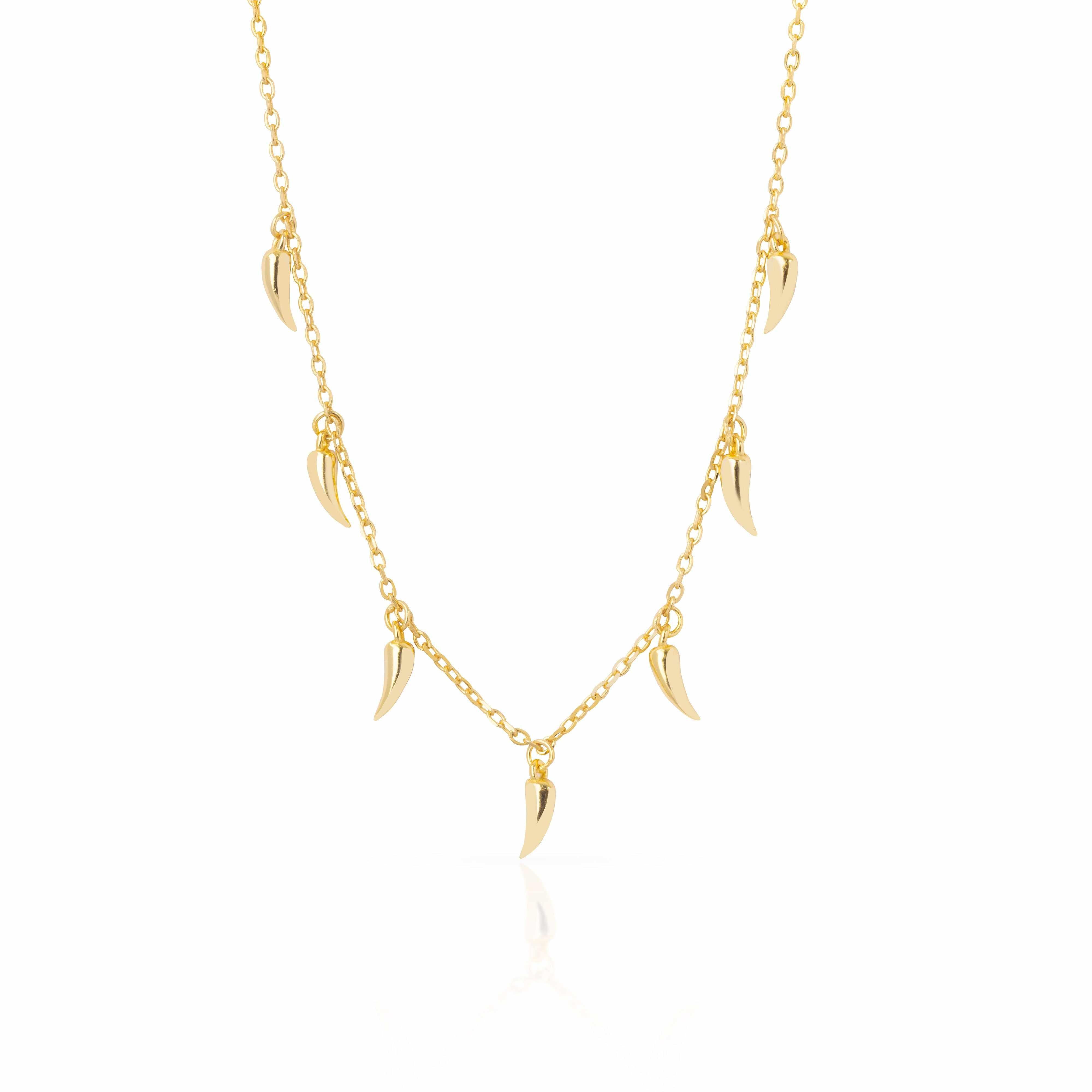 Chilli Charm Sterling Silver Gold Plated Necklace | MEZI