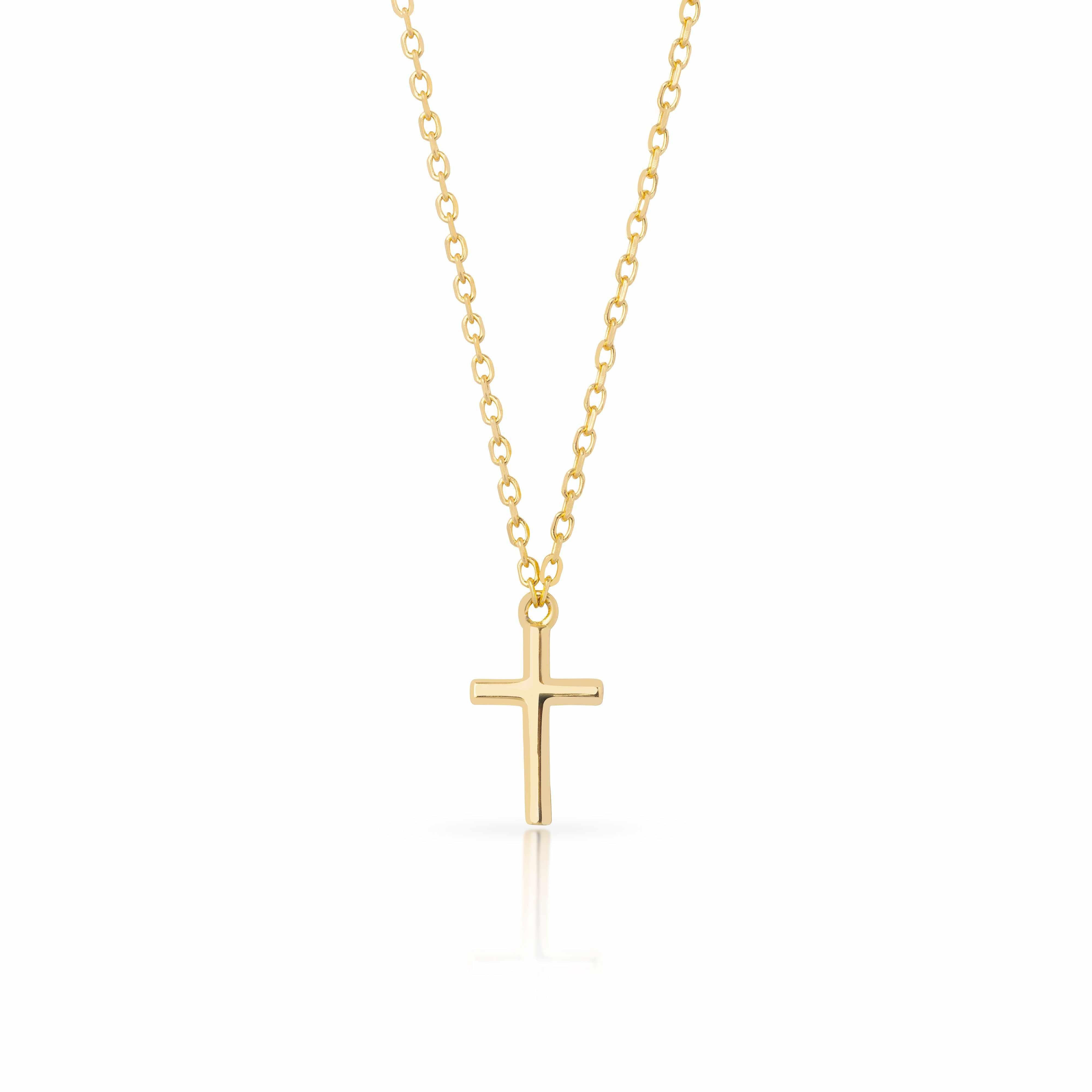 Divina Cross Necklace Cubic Zirconia And Plain | MEZI