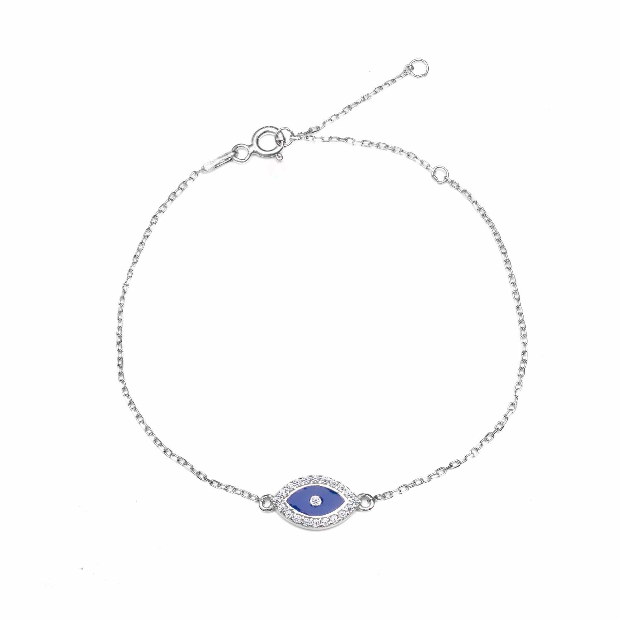 Sterling Silver Gold Plated Delia Evil Eye Bracelet - Jewellery | Mezi | MEZI