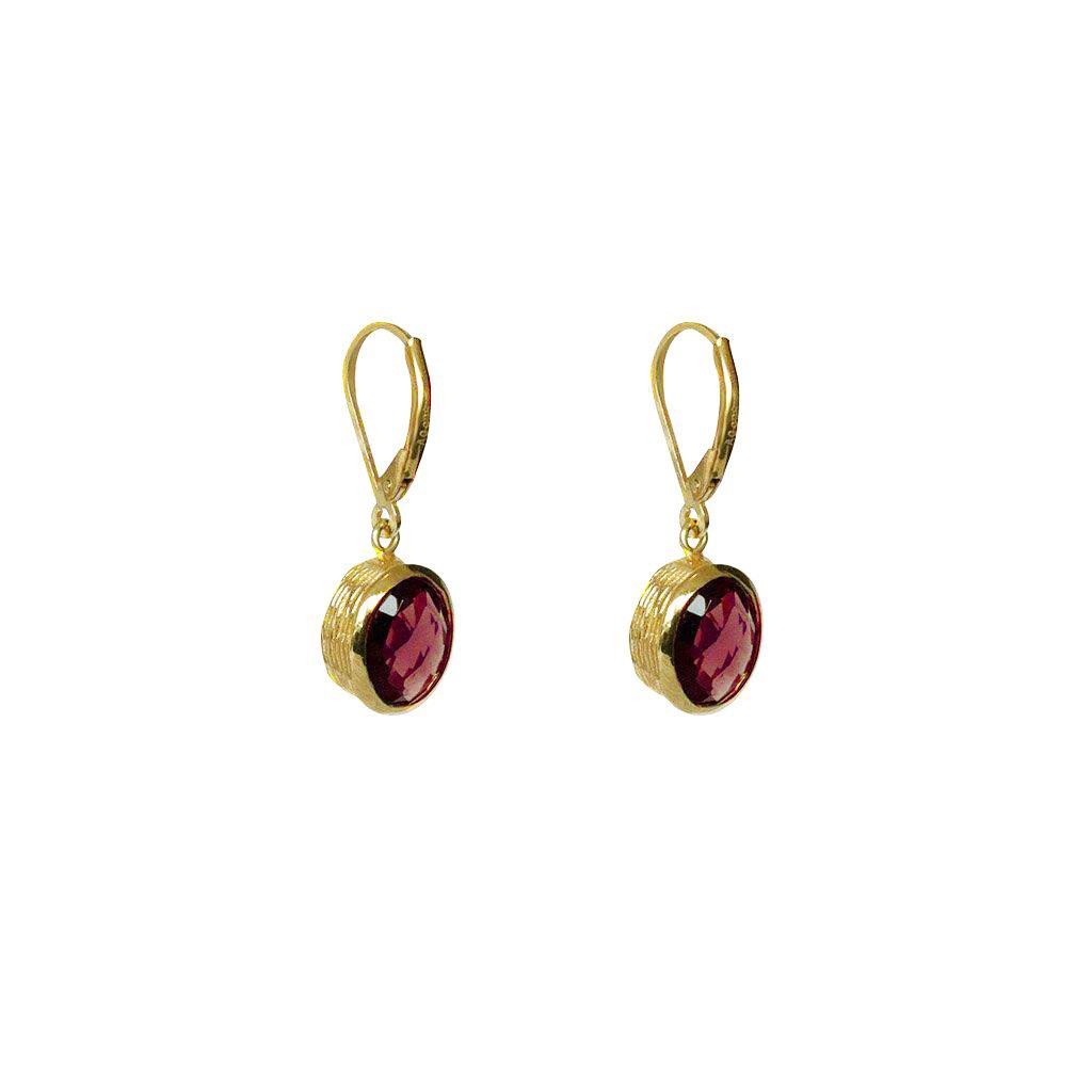 Emma smokey quartz semi-precious 2 micron gold earrings