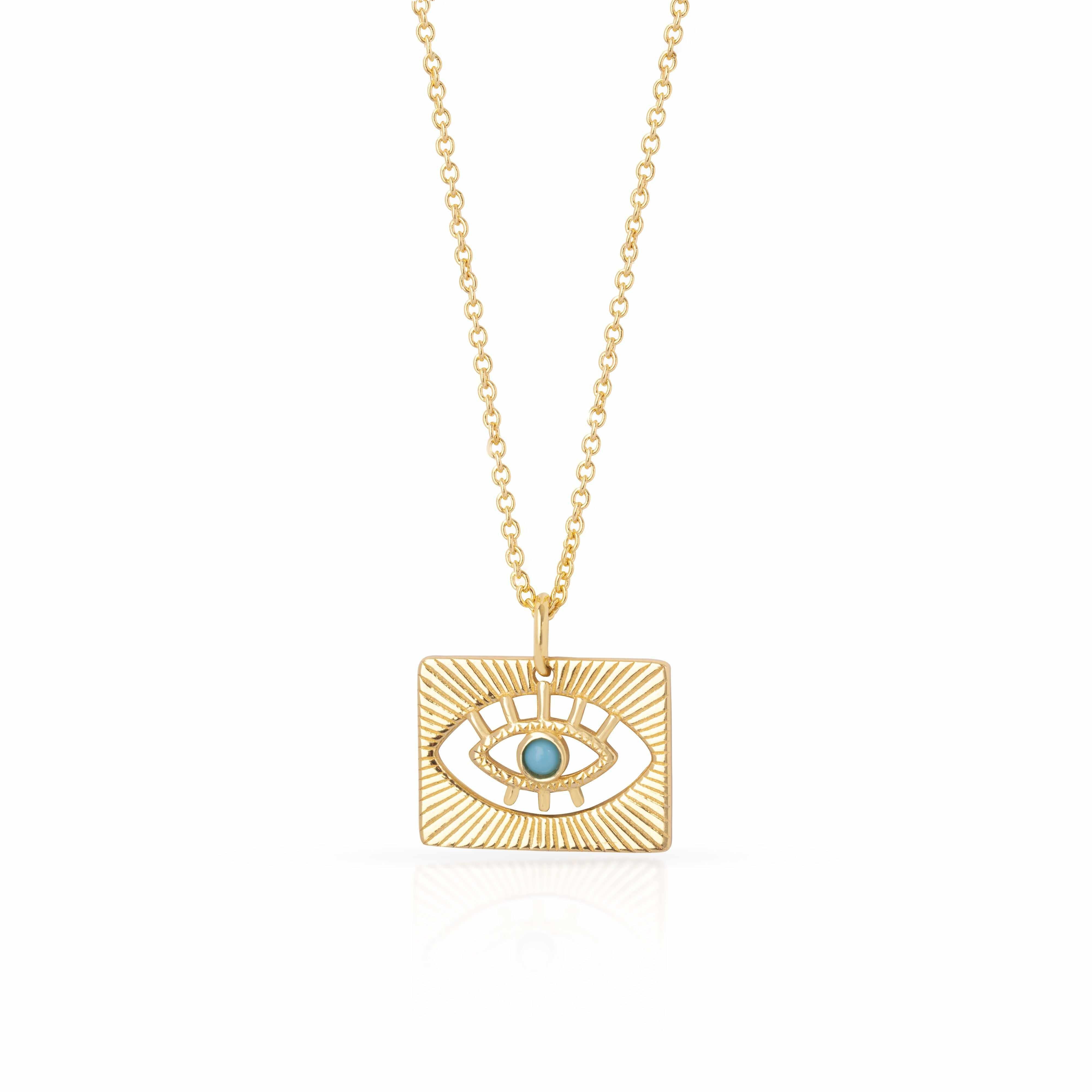 Gold Filled Jewel Evil Eye Necklace - Jewellery | Mezi | MEZI