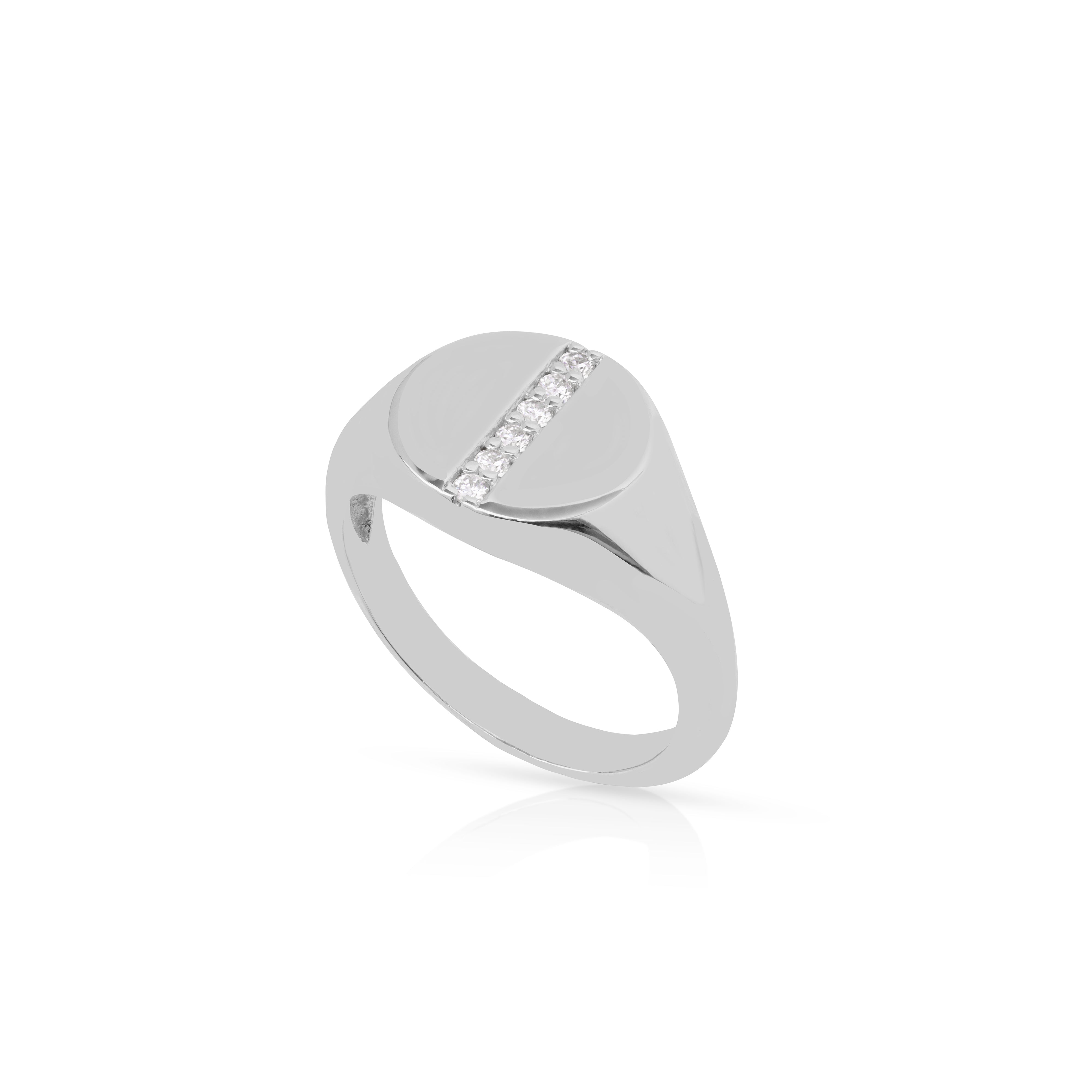 Gilt Moissanite signet ring | MEZI
