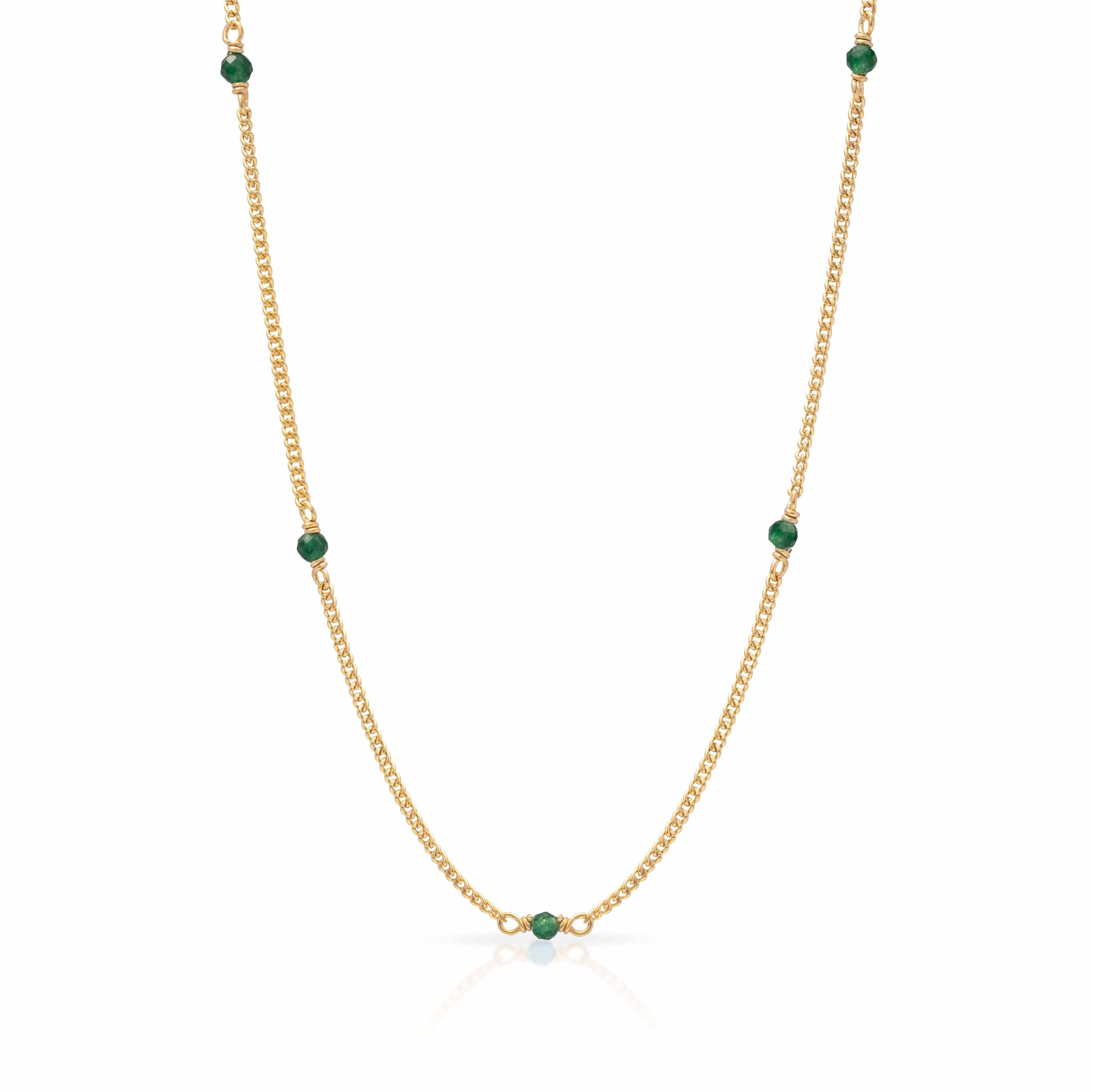 Gold Amalia Natural Stone Necklace - Jewellery | Mezi | MEZI